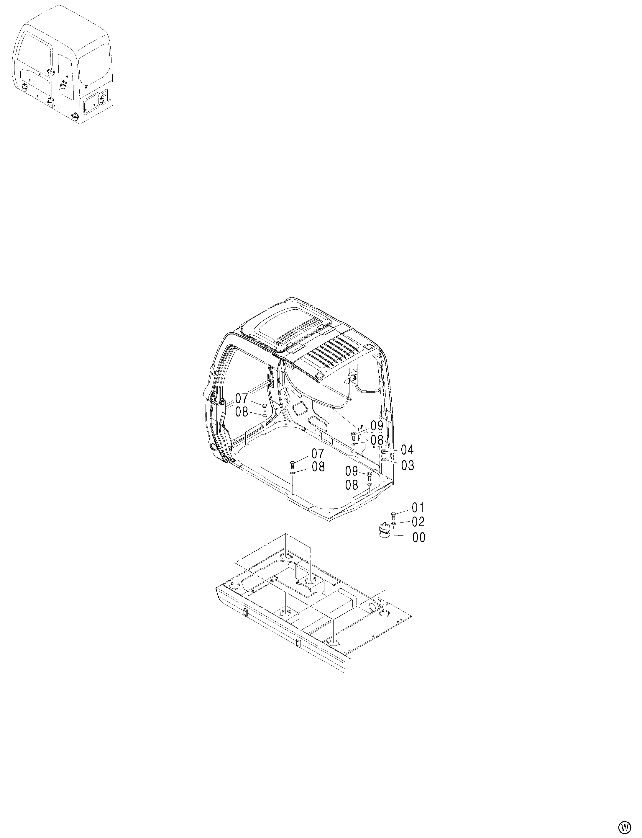 Схема Кабина опора <450, 460, MT> HITACHI ZX480MT