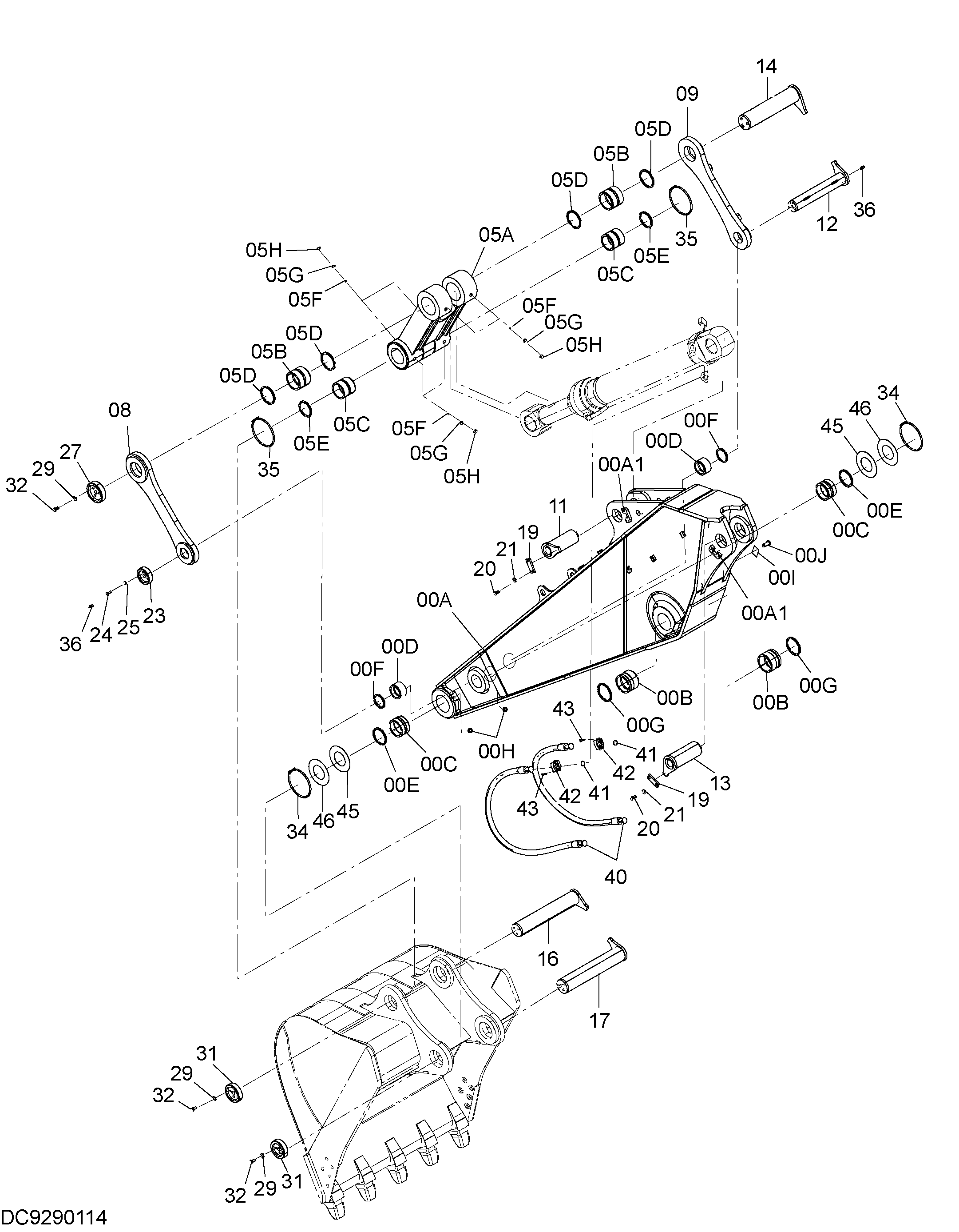 Схема Рукоять 3.7m HITACHI ZX870LC-5G