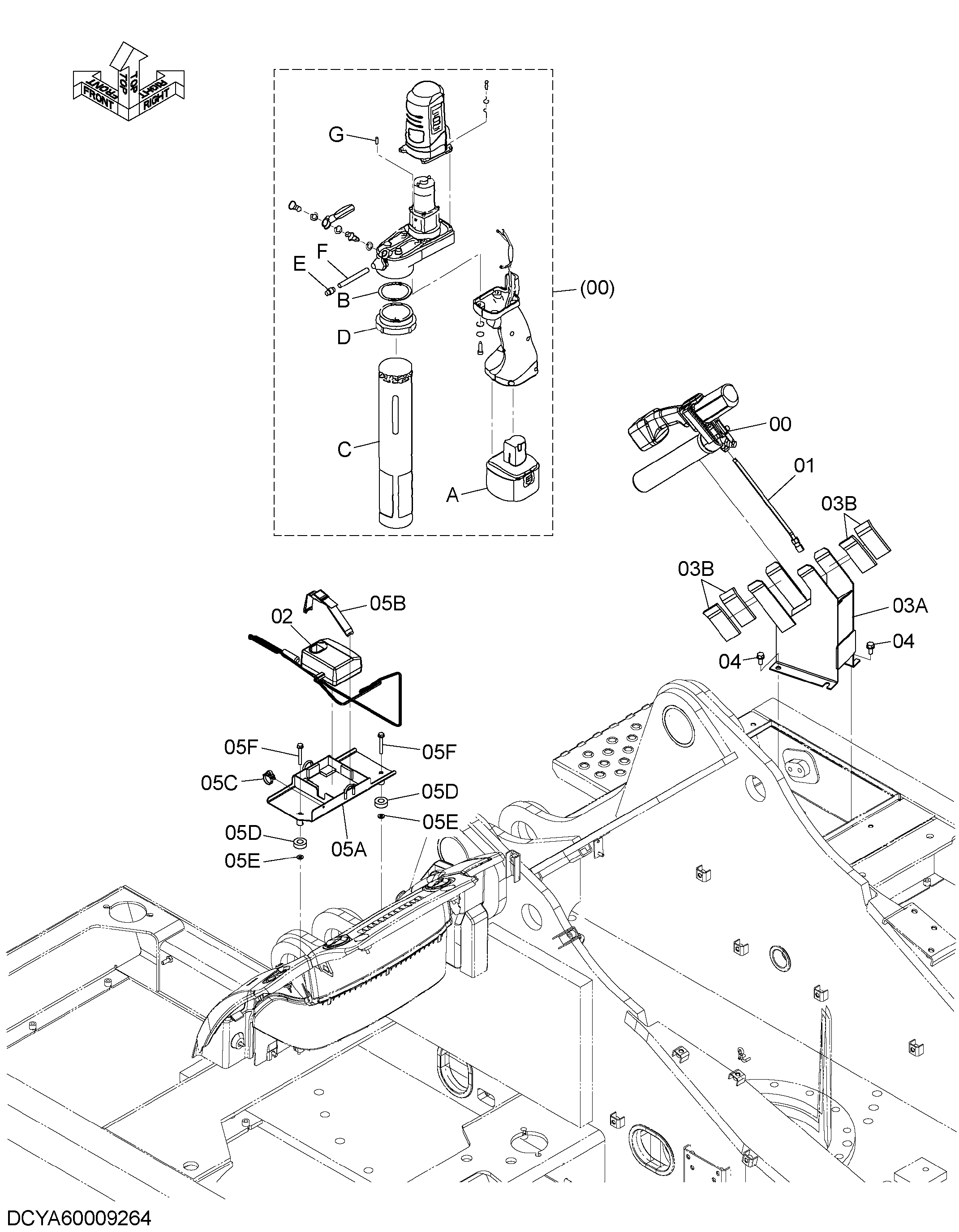Схема Электрический смазка GUN HITACHI ZX350LC-5B
