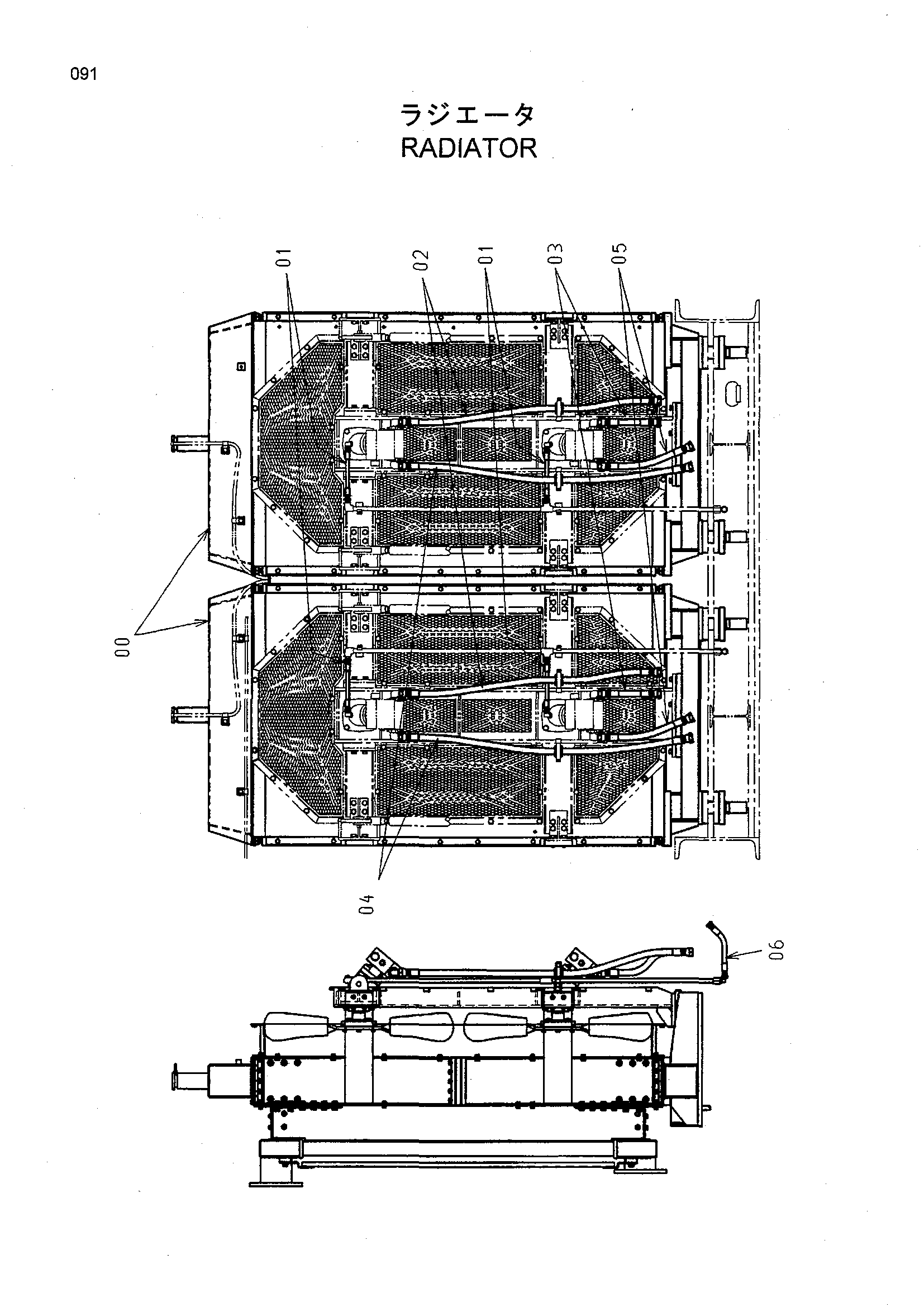 Схема Радиатор HITACHI EX3600-5