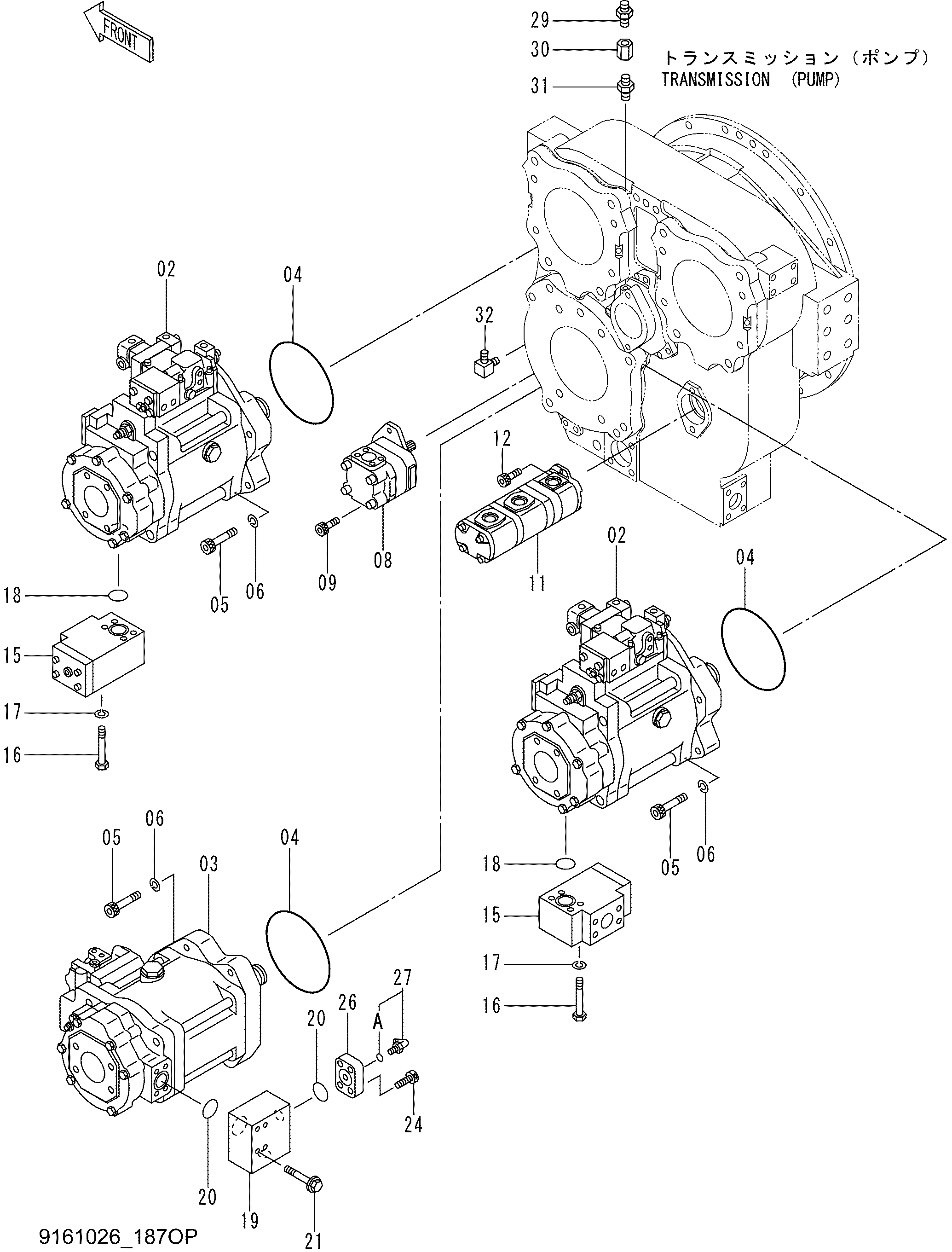 Схема Насосный агрегат HITACHI EX1800-3