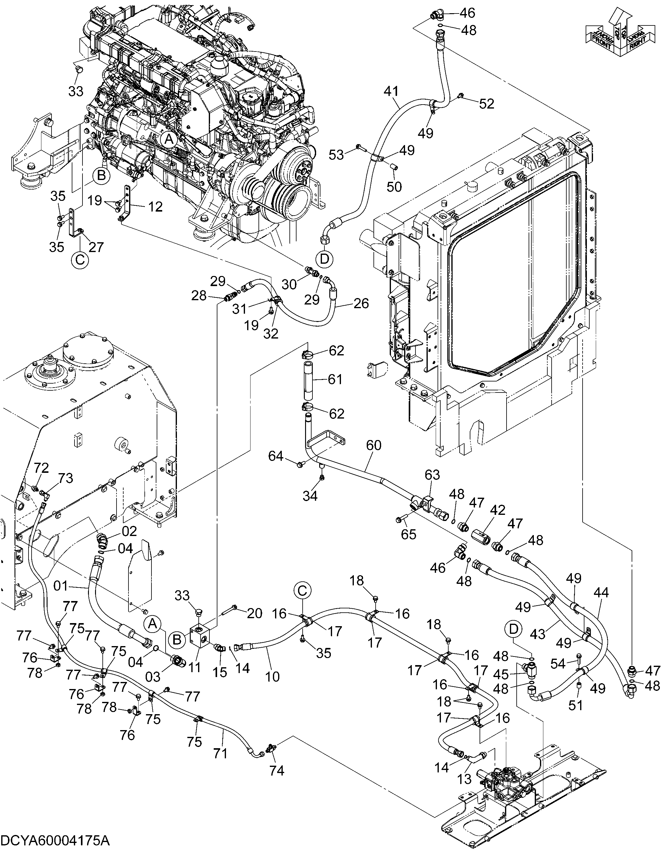 Схема Вентилятор трубопроводы (1) HITACHI ZW250-5B
