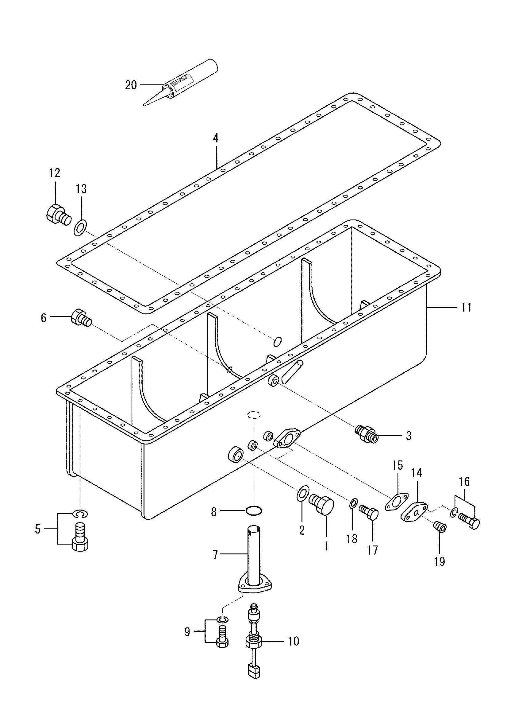 Схема Масляный поддон HITACHI EX1900-5