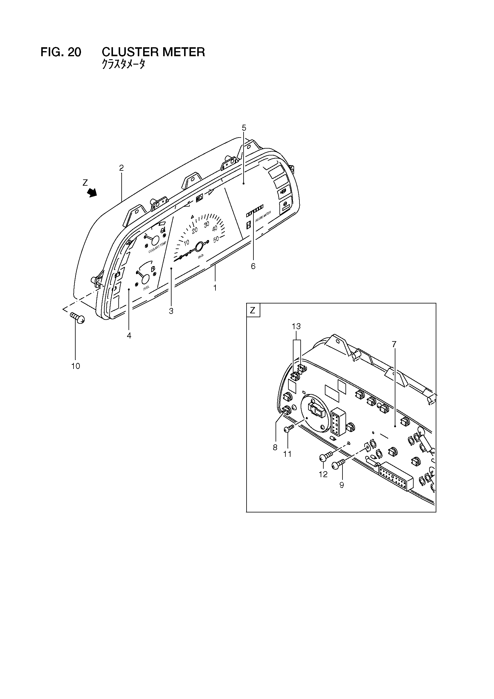 Схема Клустер измеритель HITACHI LX70-7