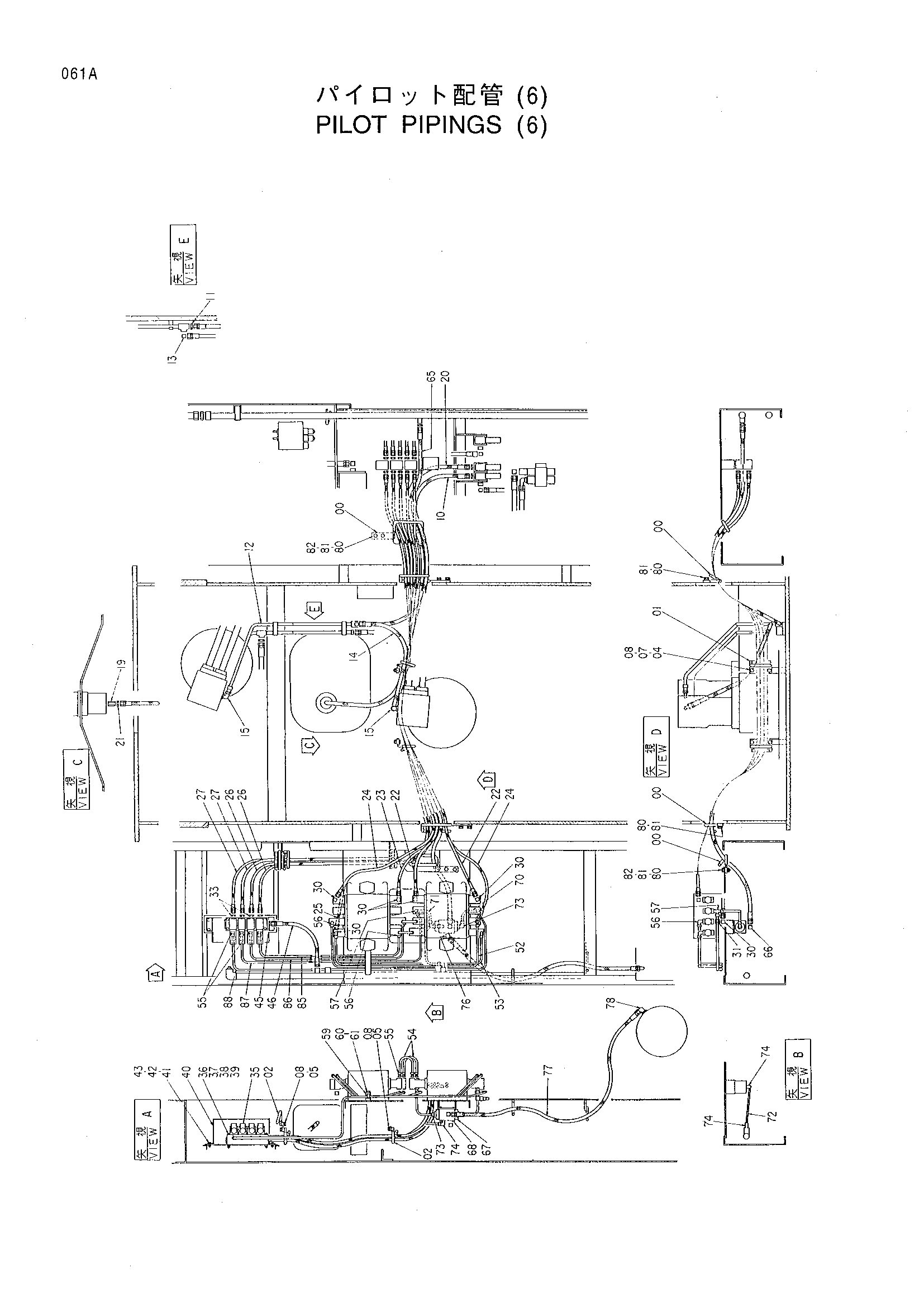 Схема Пилотный трубопроводы (6) HITACHI KH300