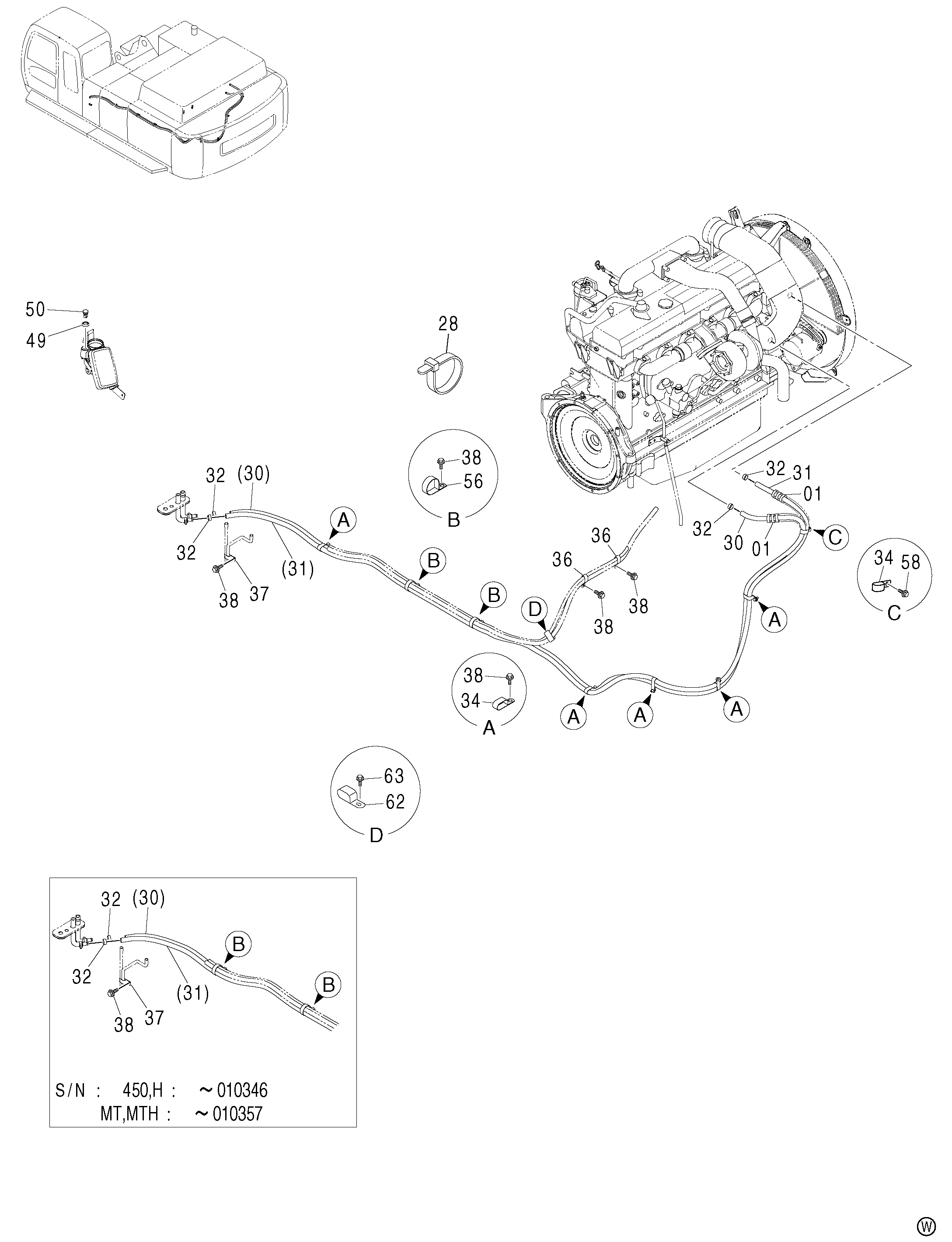 Схема Кондиционер (2-1)<450, H, MT, MTH> HITACHI ZX480MTH