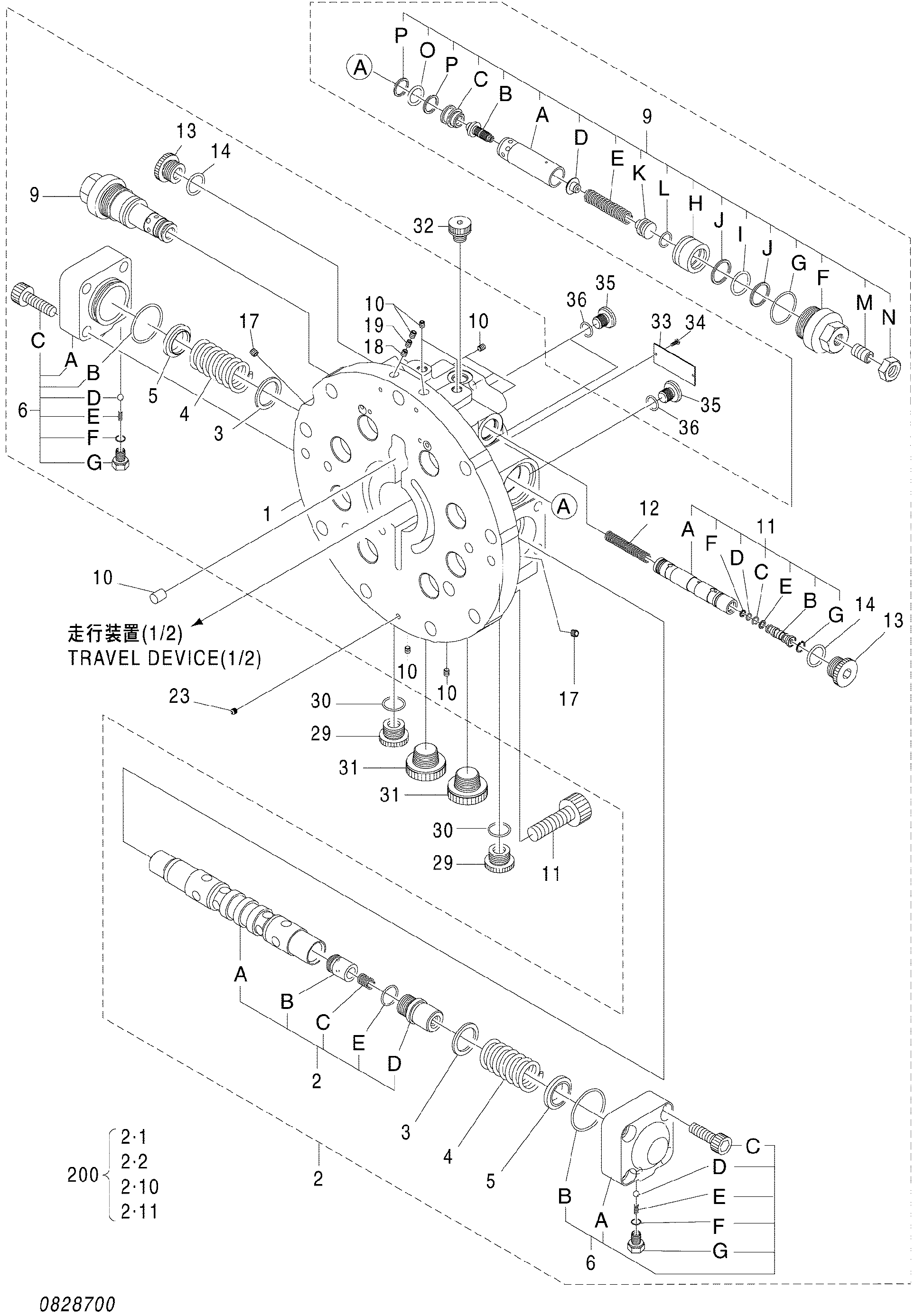 Схема Бортовой редуктор (2/2) HITACHI ZX160