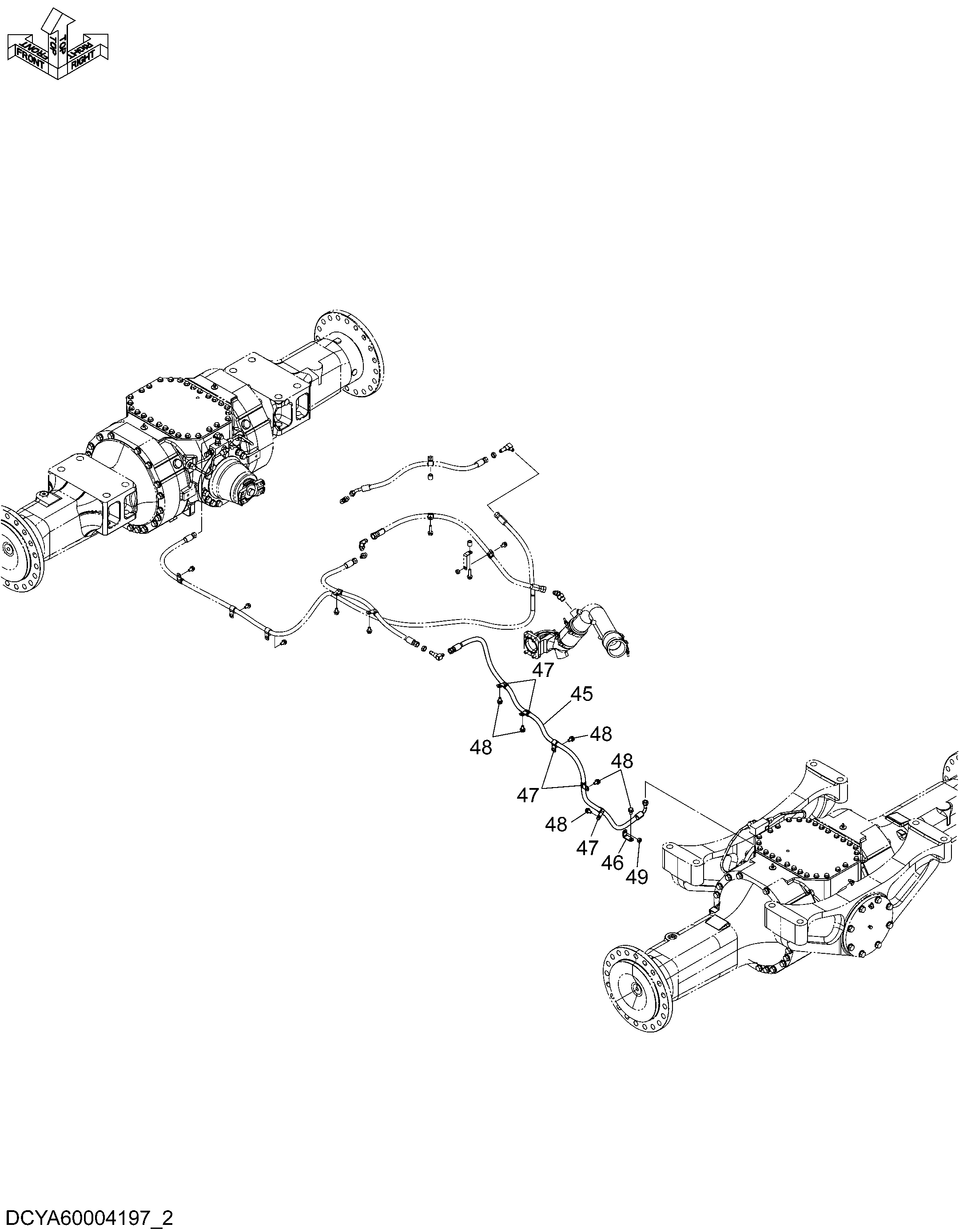 Схема Тормоз трубопроводы (1-2) HITACHI ZW250-5B