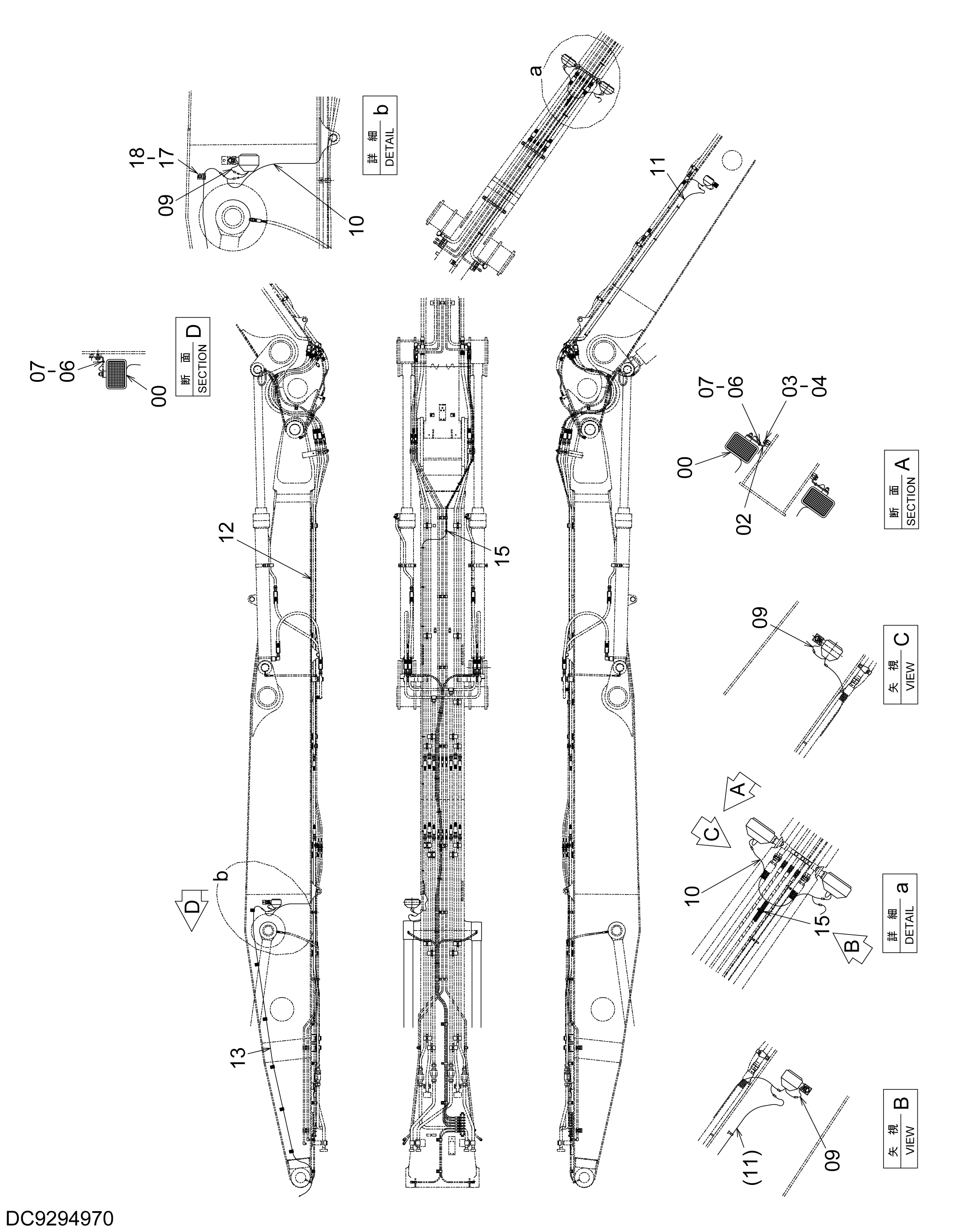 Схема Передний освещение HITACHI ZX470LCH-5B