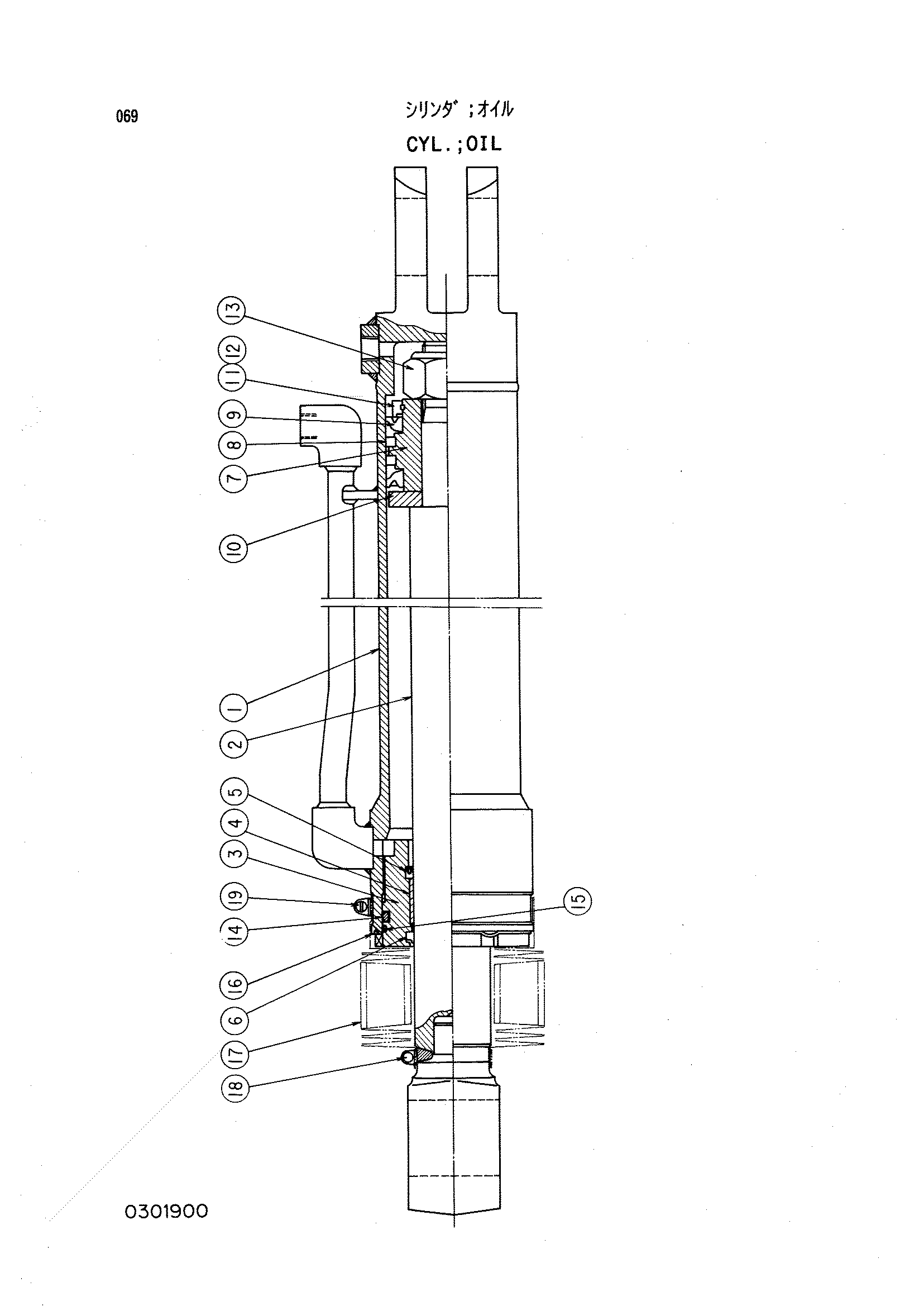 Схема Гидроцилиндр. масляный HITACHI KH850-3