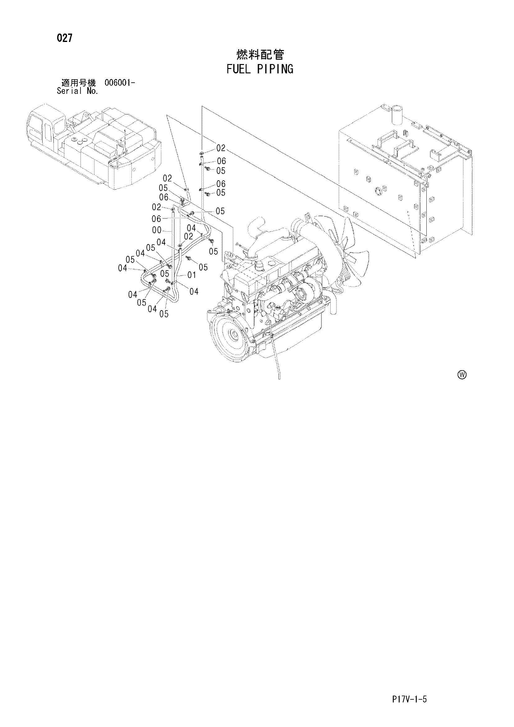Схема Топливные трубопроводы HITACHI ZX800
