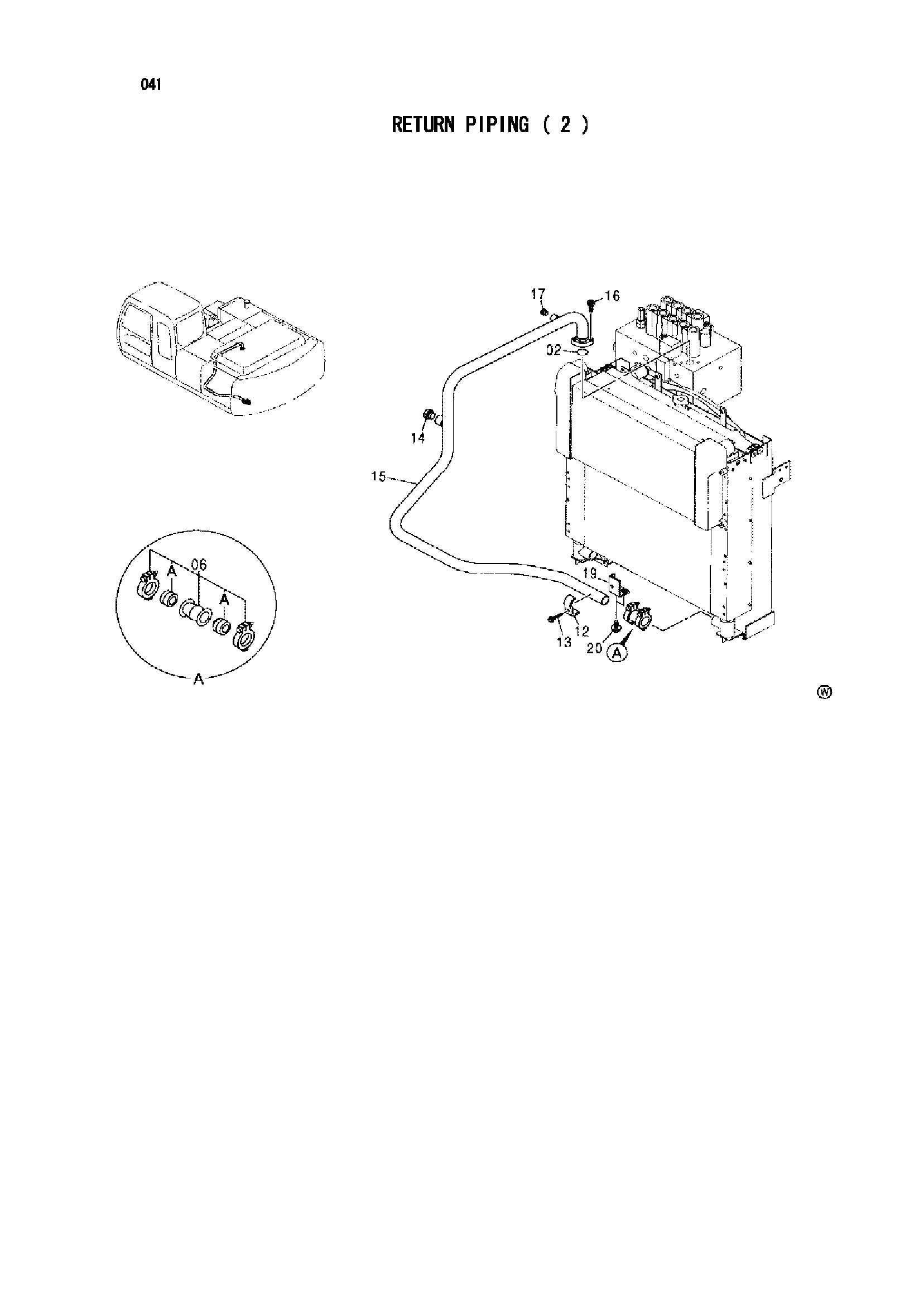 Схема Обратные трубопроводы ( 2 ) HITACHI IZX210F