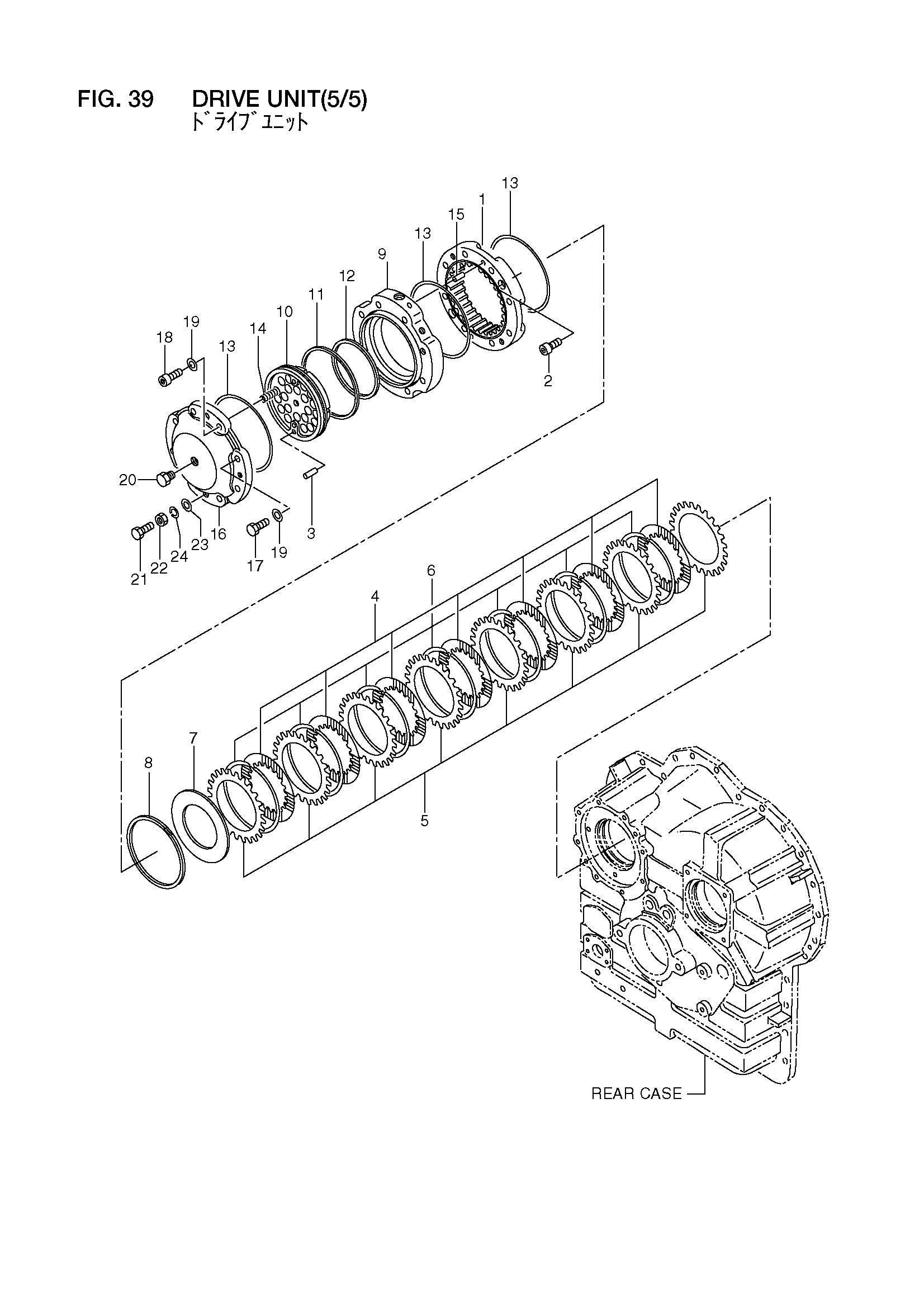 Схема Привод блок(5/5) HITACHI LX300-7