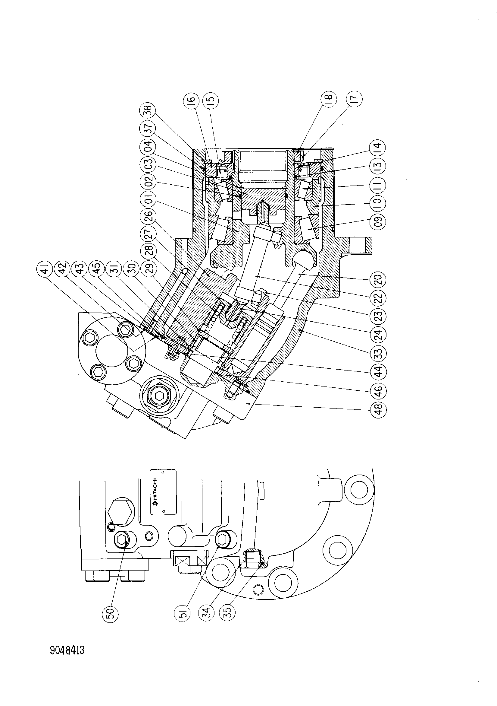 Схема Гидромотор HITACHI KH125-3(D)