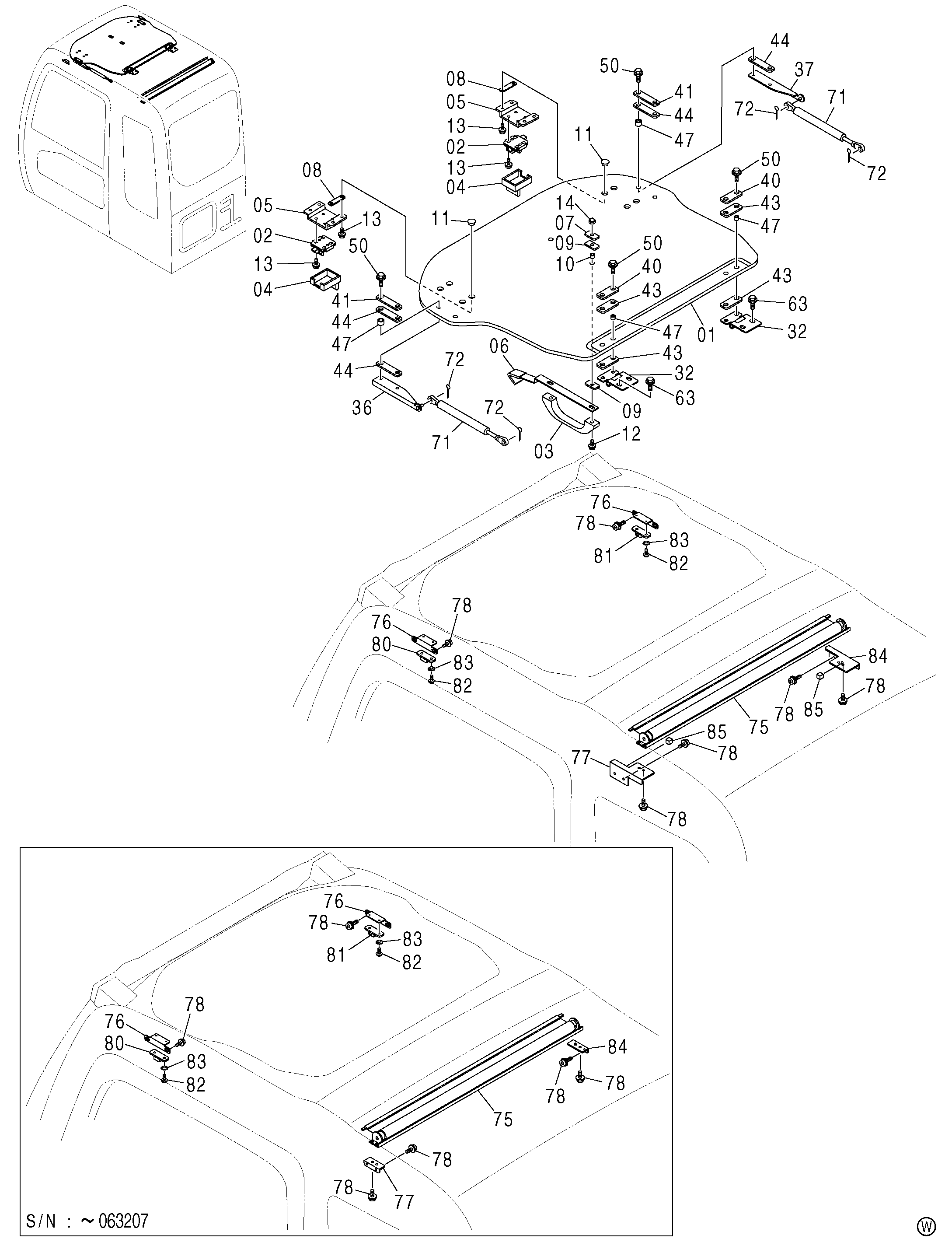 Схема Кабина (6)<130>[NA] HITACHI ZX120-E