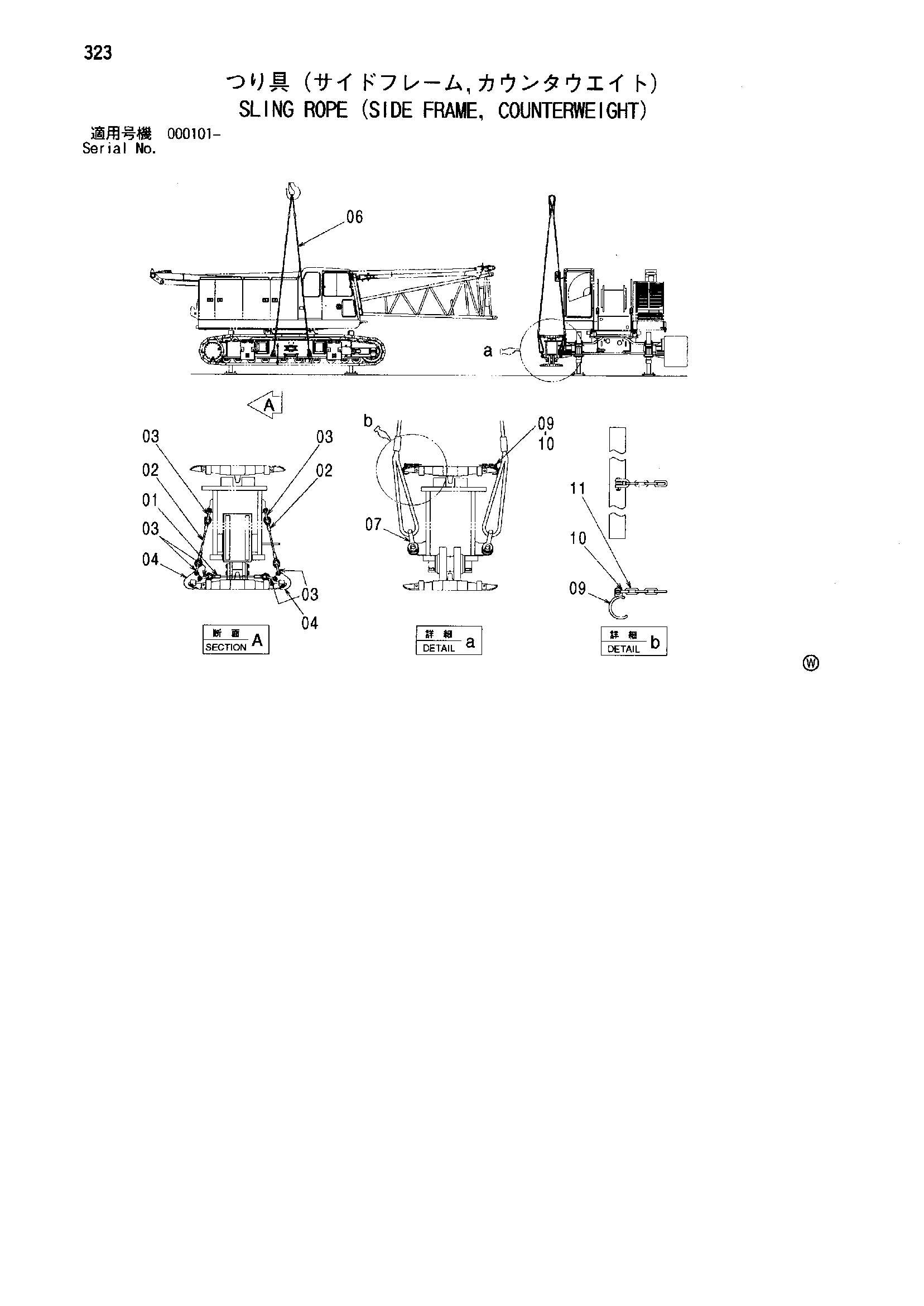Схема Слинг канат (боковой рама, противовес) HITACHI SCX800HD-2