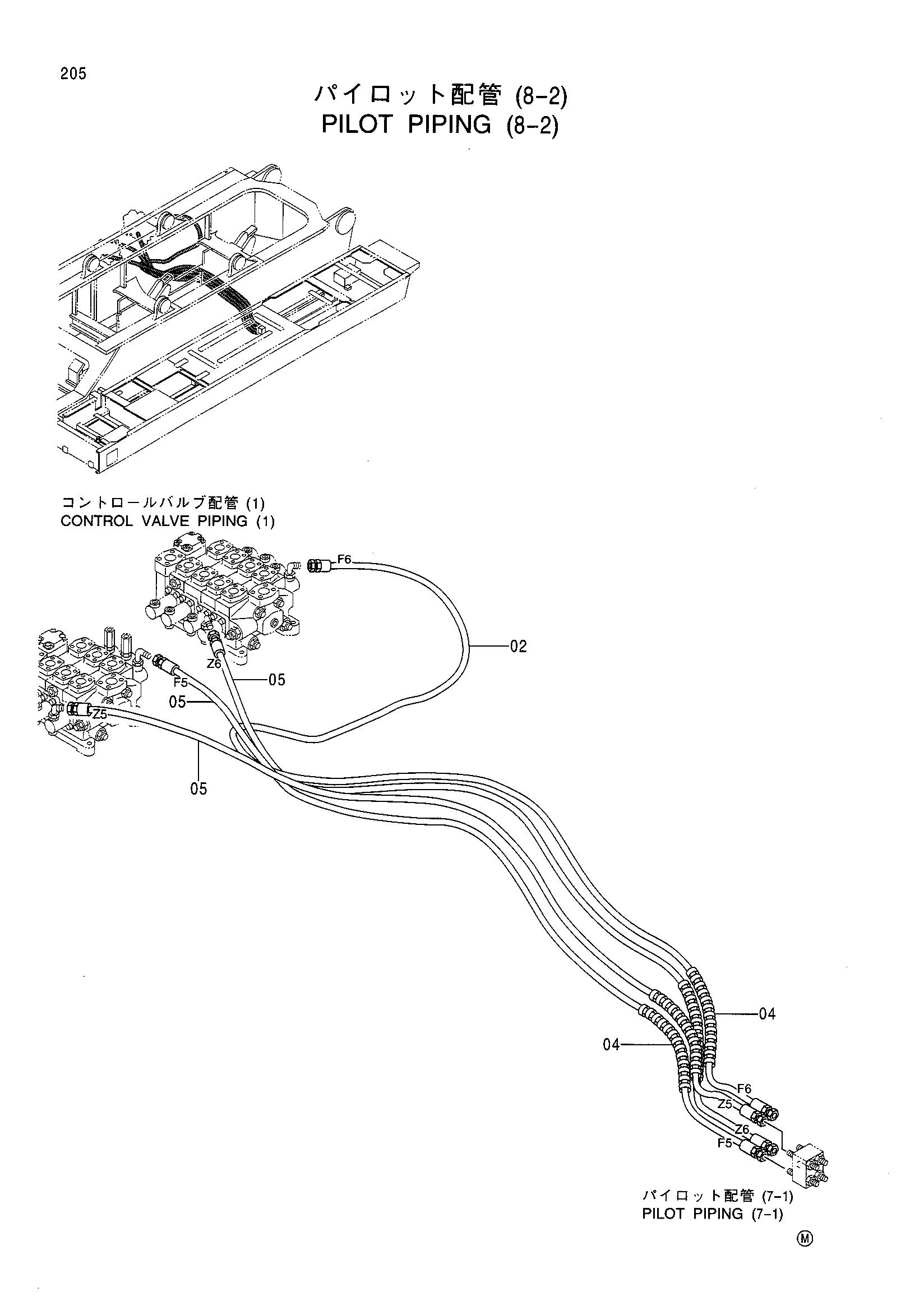 Схема Пилотные гидролинии (8-2) HITACHI CX2000