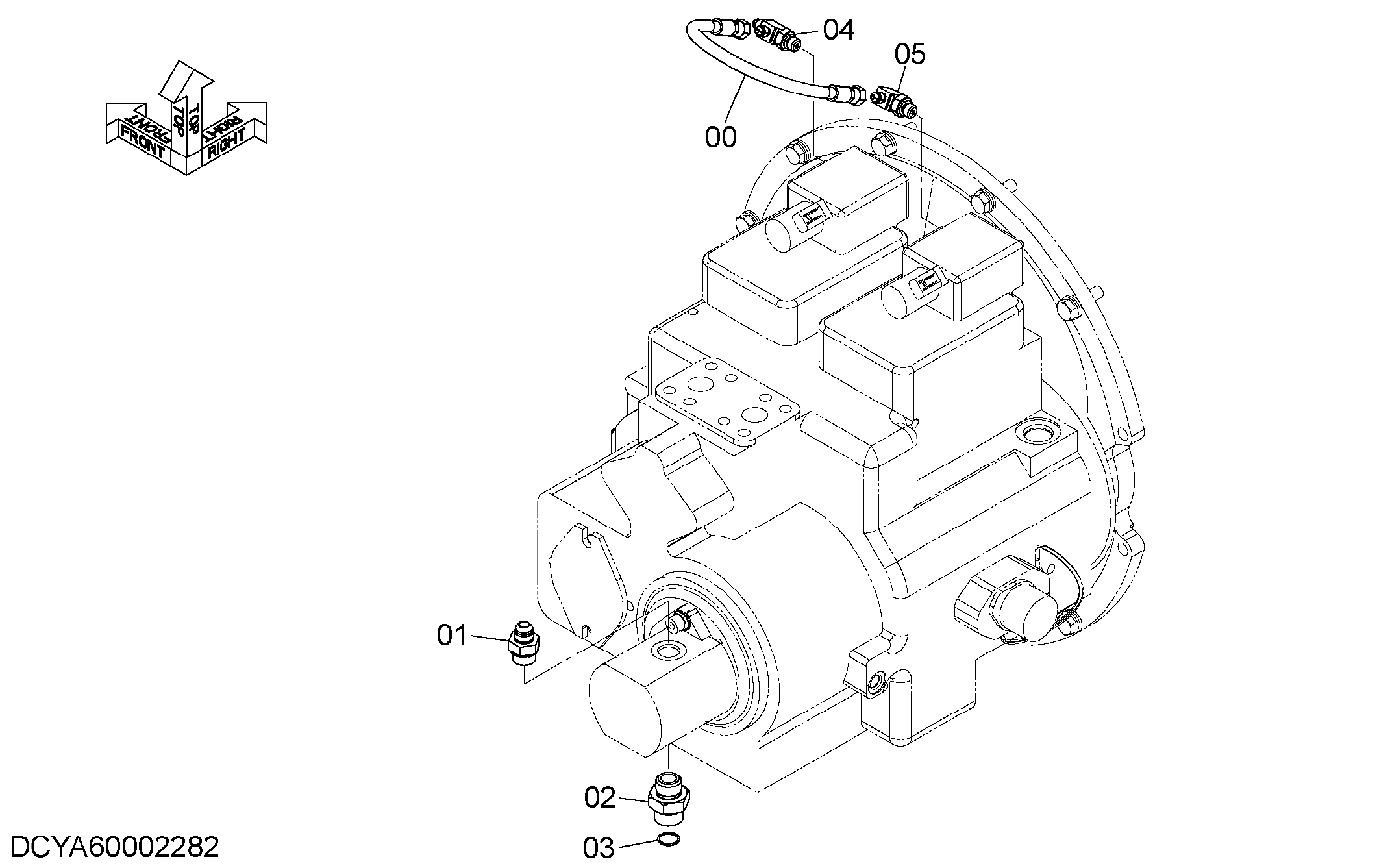Схема Пилотные гидролинии (1)(насос) HITACHI ZX470LCR-5G