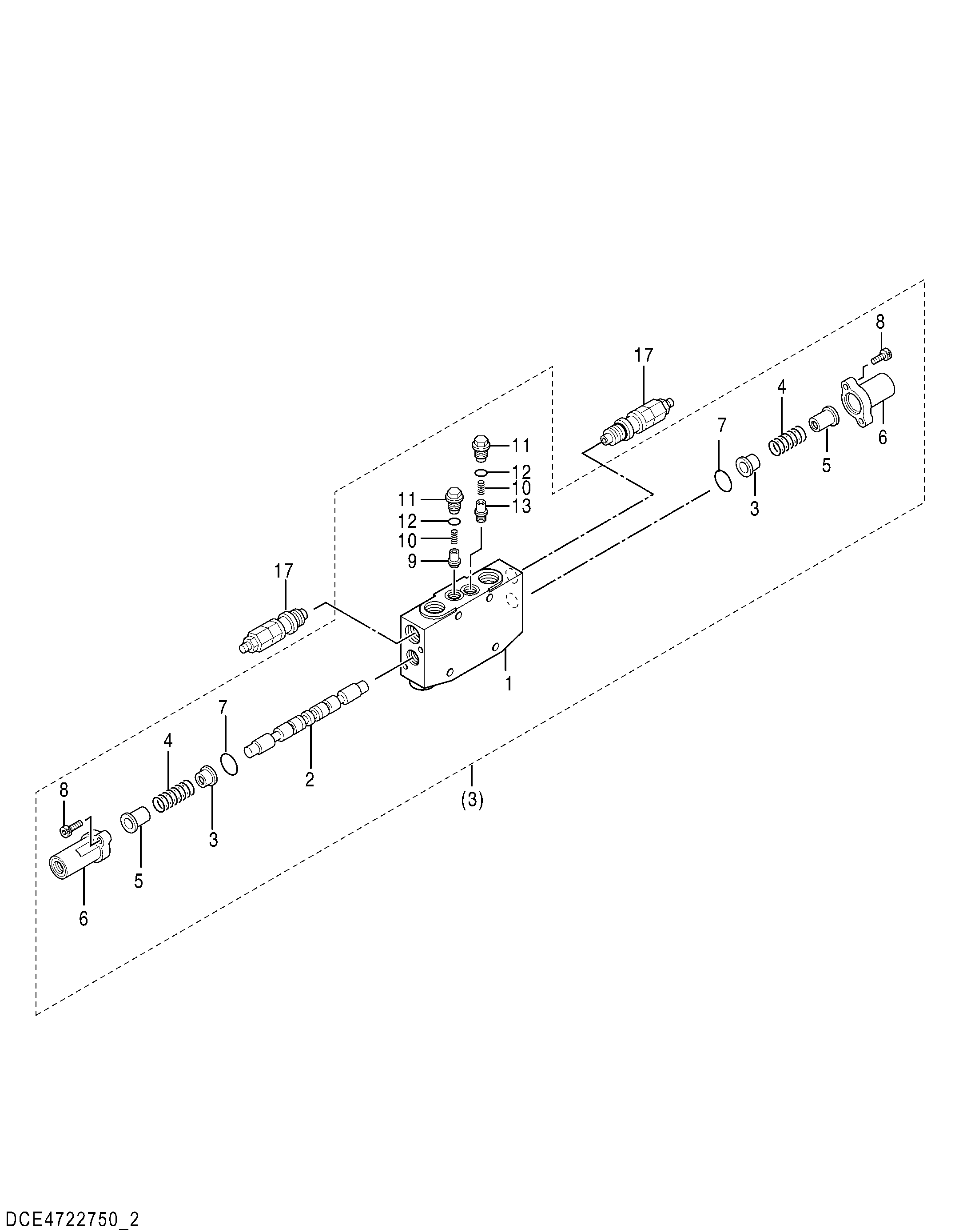 Схема Золотник секция (ковш) HITACHI ZX35U-5A