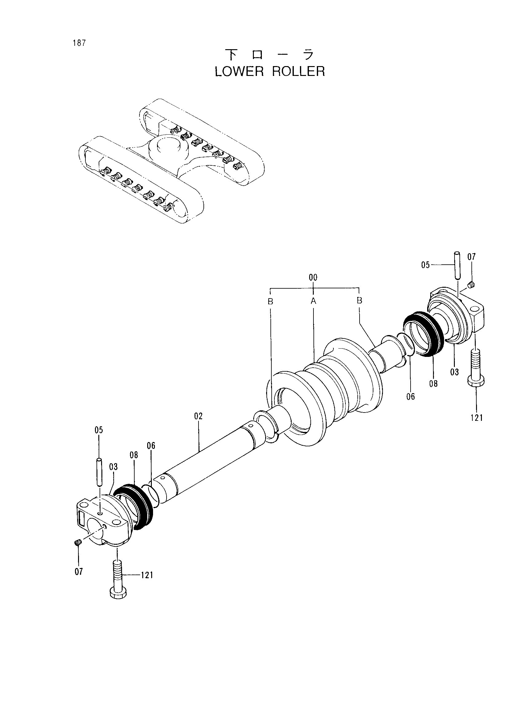 Схема Опорный каток HITACHI EX120-3C