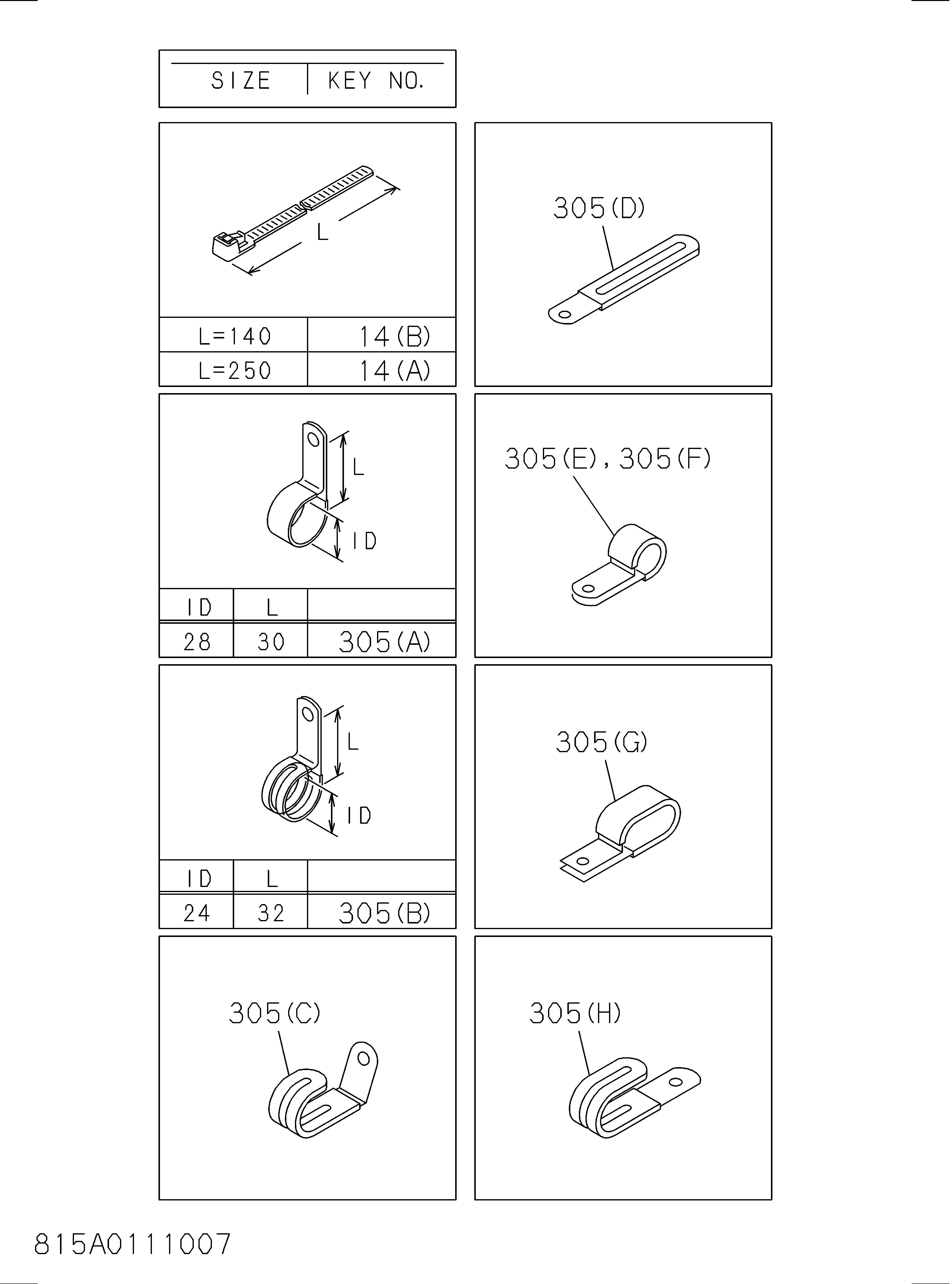 Схема 815: Крепёжные детали жгут проводов HITACHI ZX400W-3