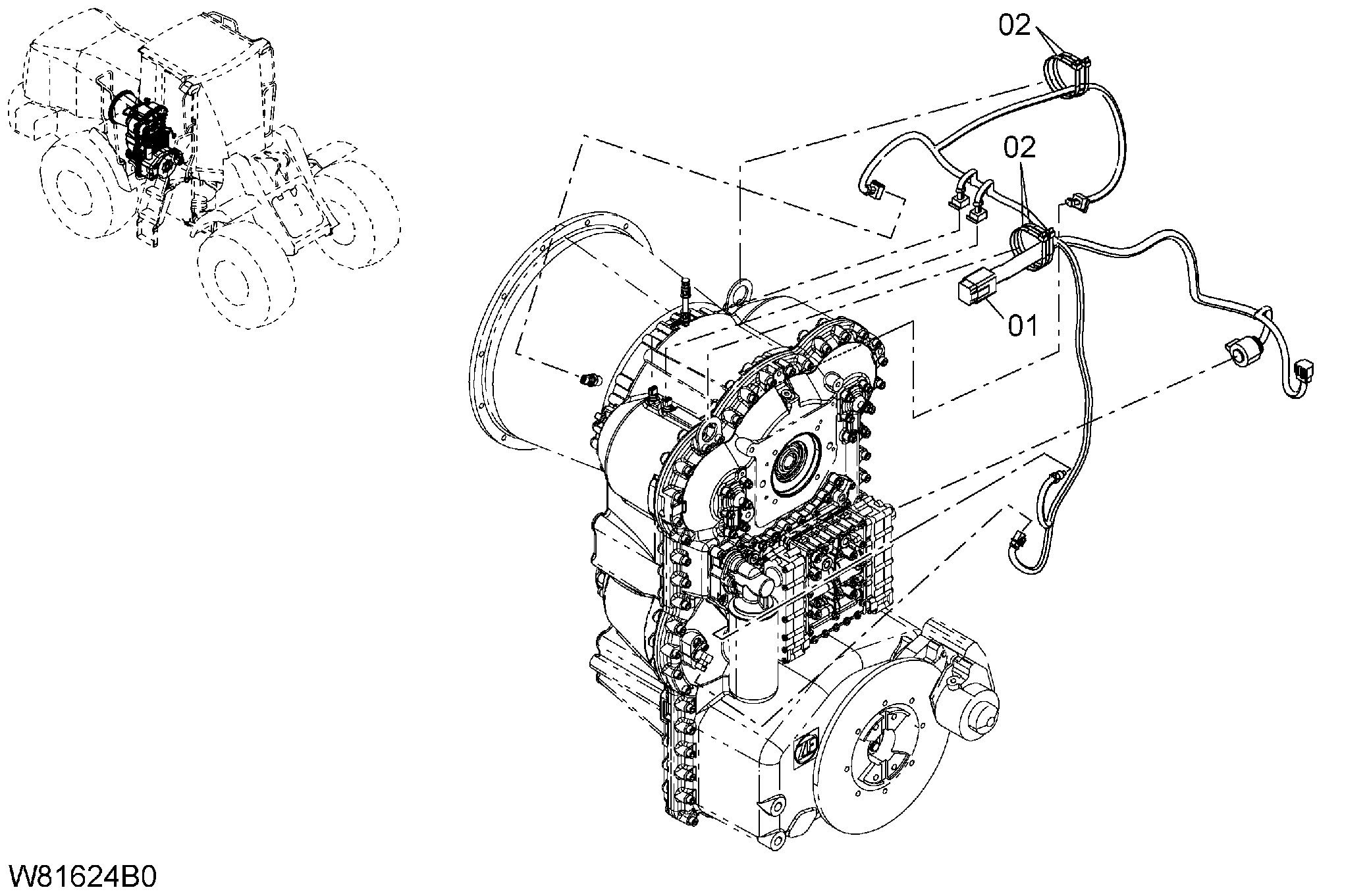 Схема Электрооборудование(трансмиссия)[H3G, корпус, HXG] HITACHI ZW220-HCMF