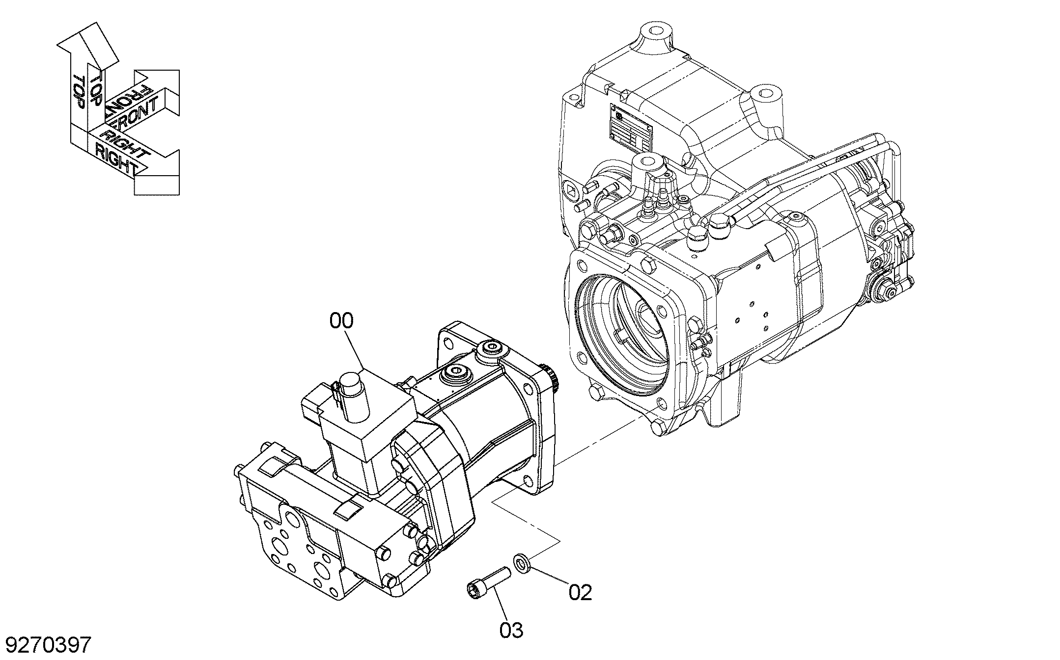 Схема Гидромотор хода HITACHI ZX400W-3