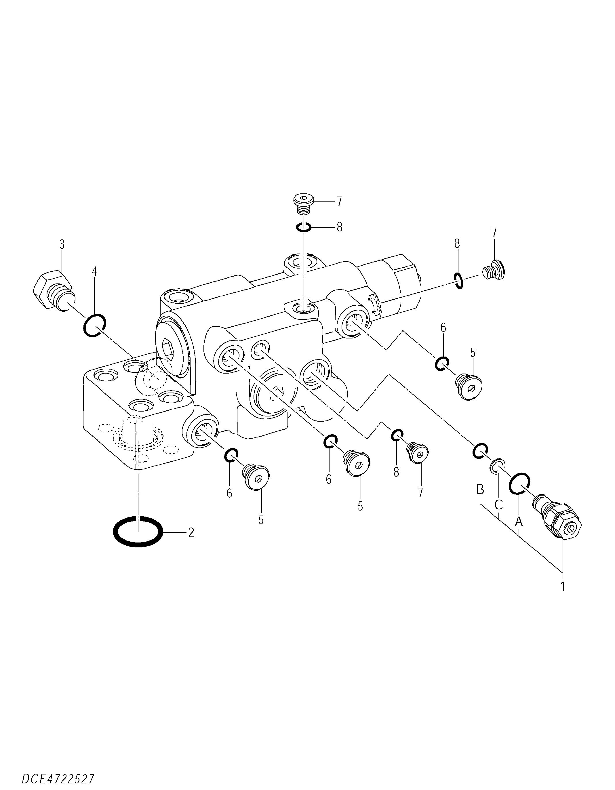 Схема Клапан удерживающий (правый)(стрела) HITACHI ZX250LC-5B