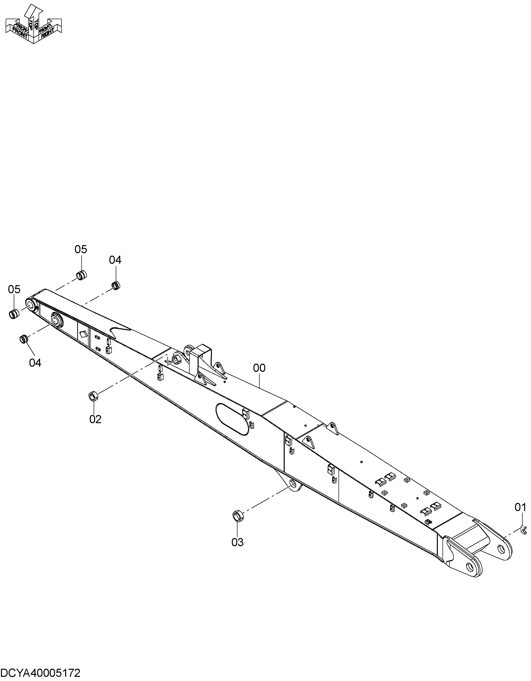 Схема HIGH REACH DEMOLITION FRONT ARM ASS'Y (8.0m) HITACHI ZX470LCH-5B