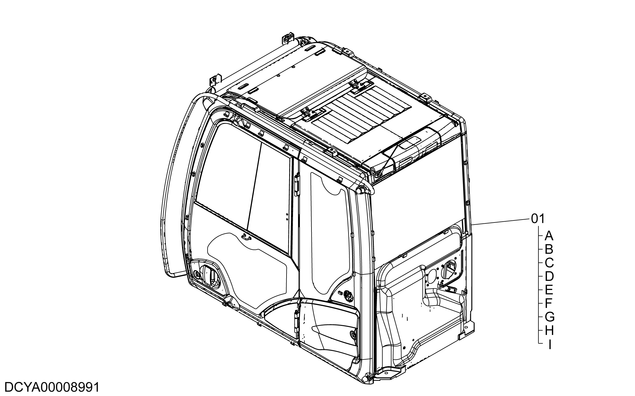 Схема Кабина HITACHI ZX670LC-5B