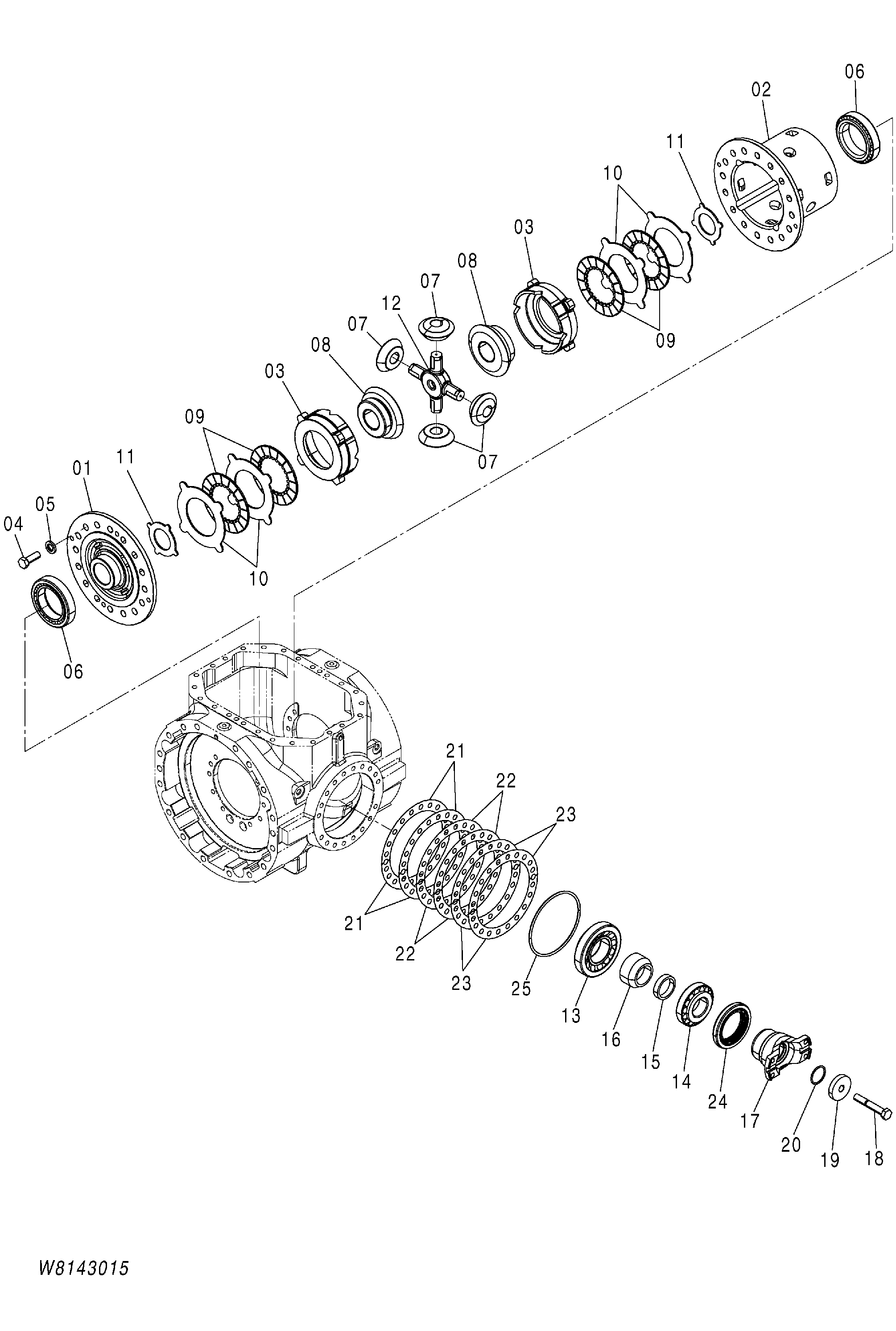 Схема Дифференциал (F R) HITACHI ZW140PL