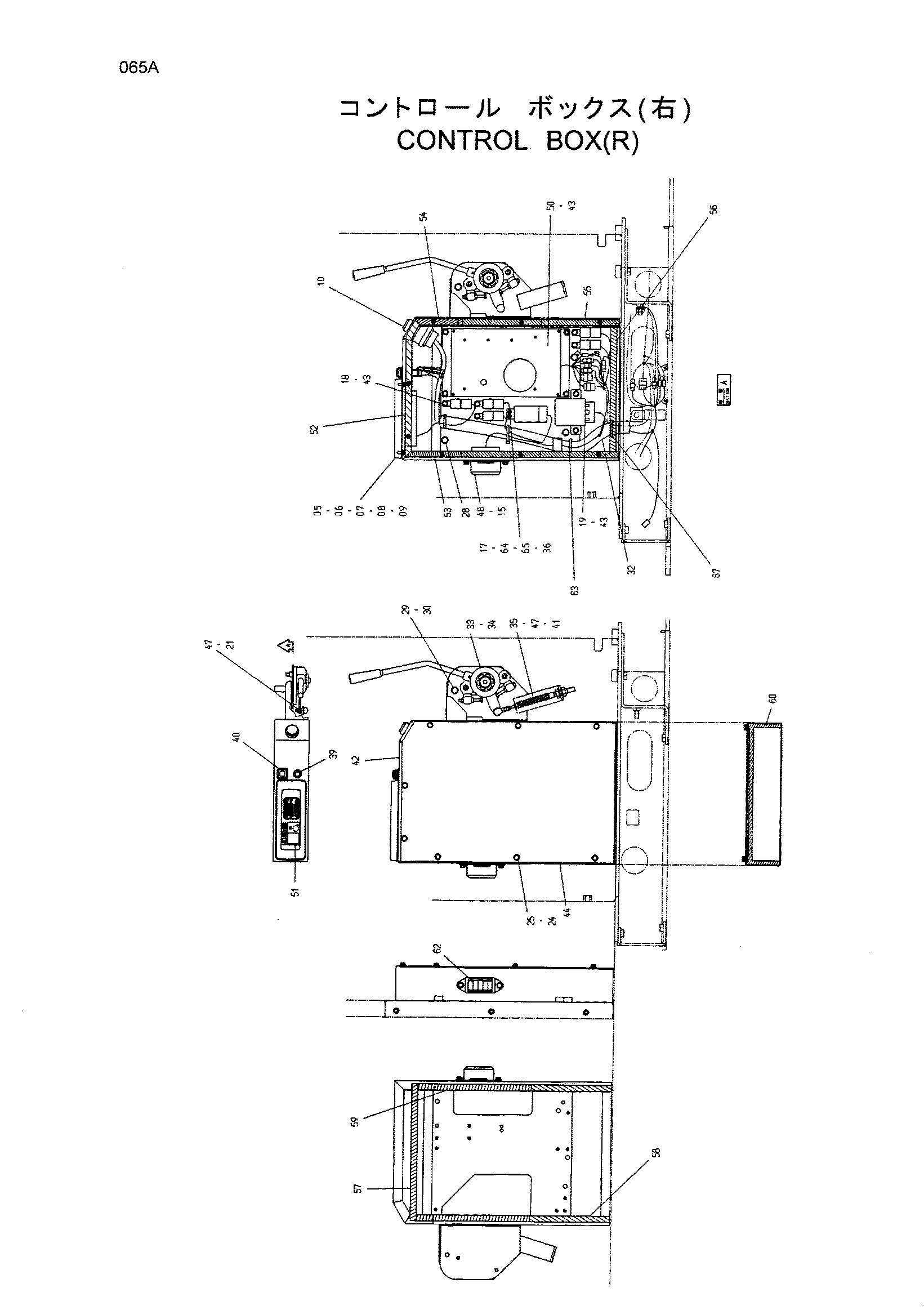 Схема Управление короб (правый) HITACHI HR240G