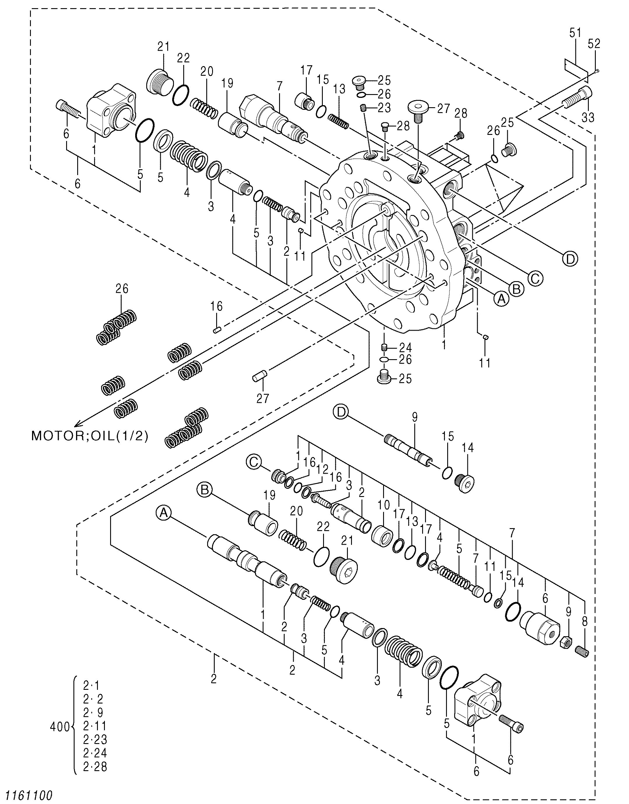 Схема Гидромотор (2/2) HITACHI ZX400L-5G