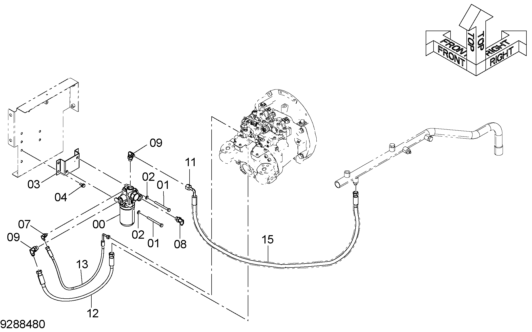 Схема Пилотные гидролинии (1) HITACHI VR512-2