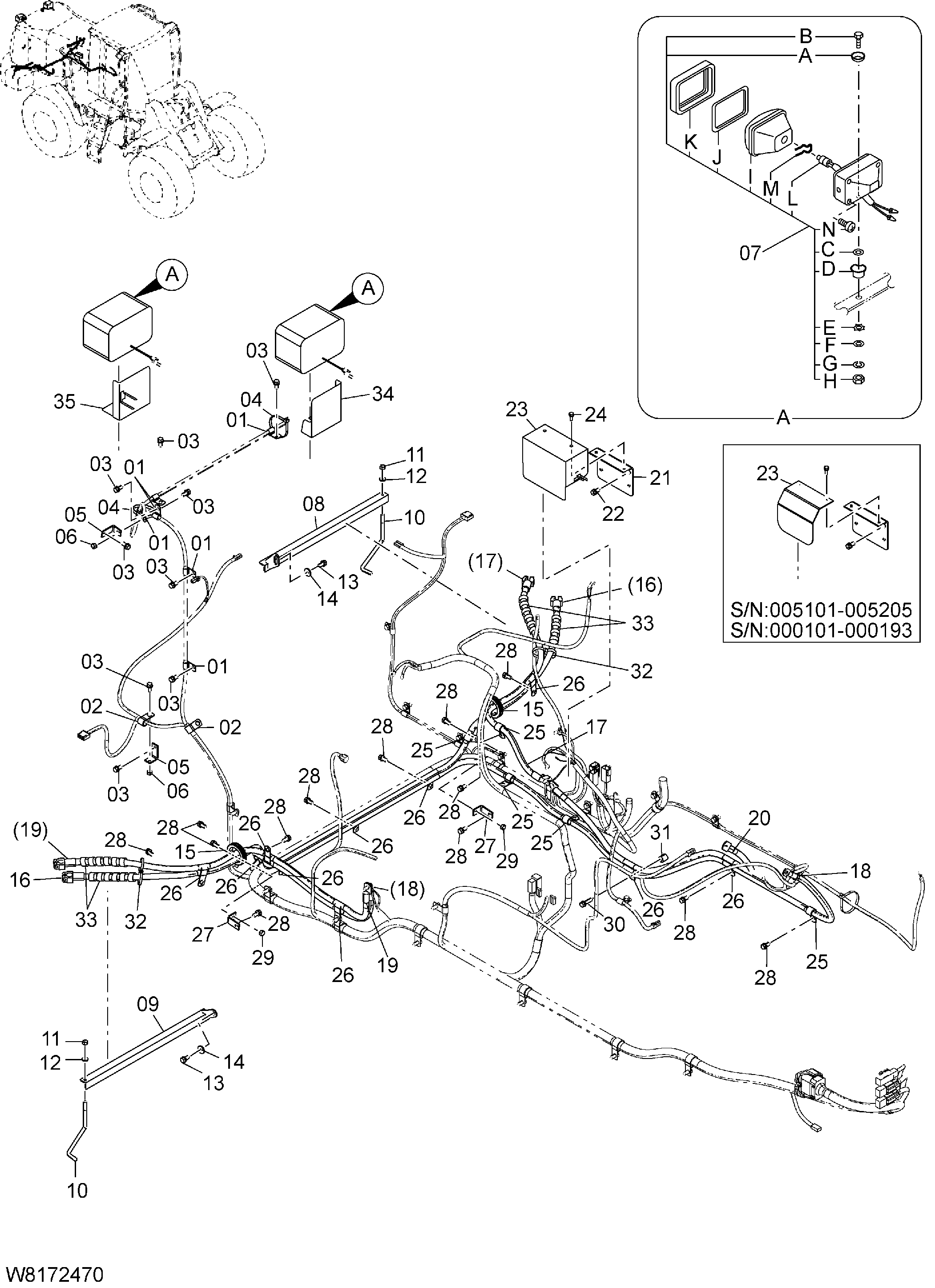 Схема Электрооборудование(задний)(4) HITACHI ZW310-A
