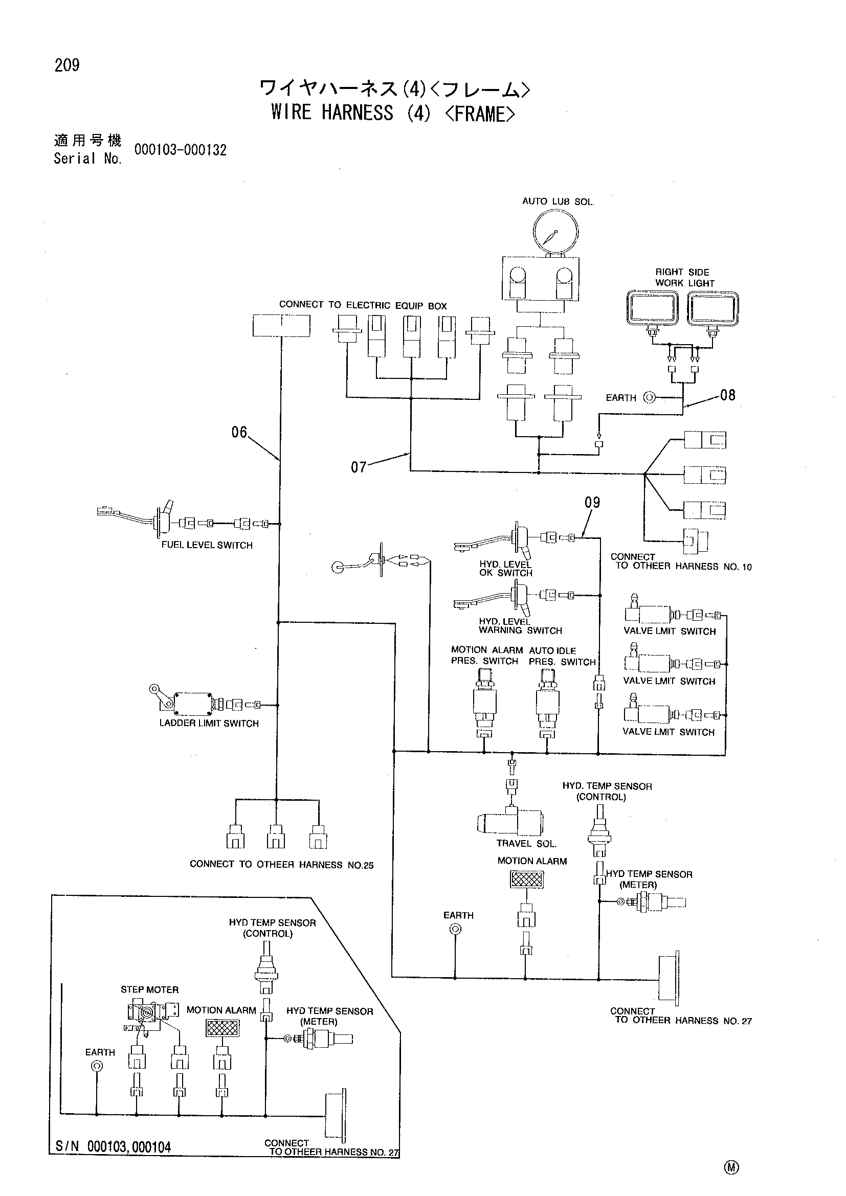 Схема Провод жгут проводов (4) <рама> HITACHI EX2500