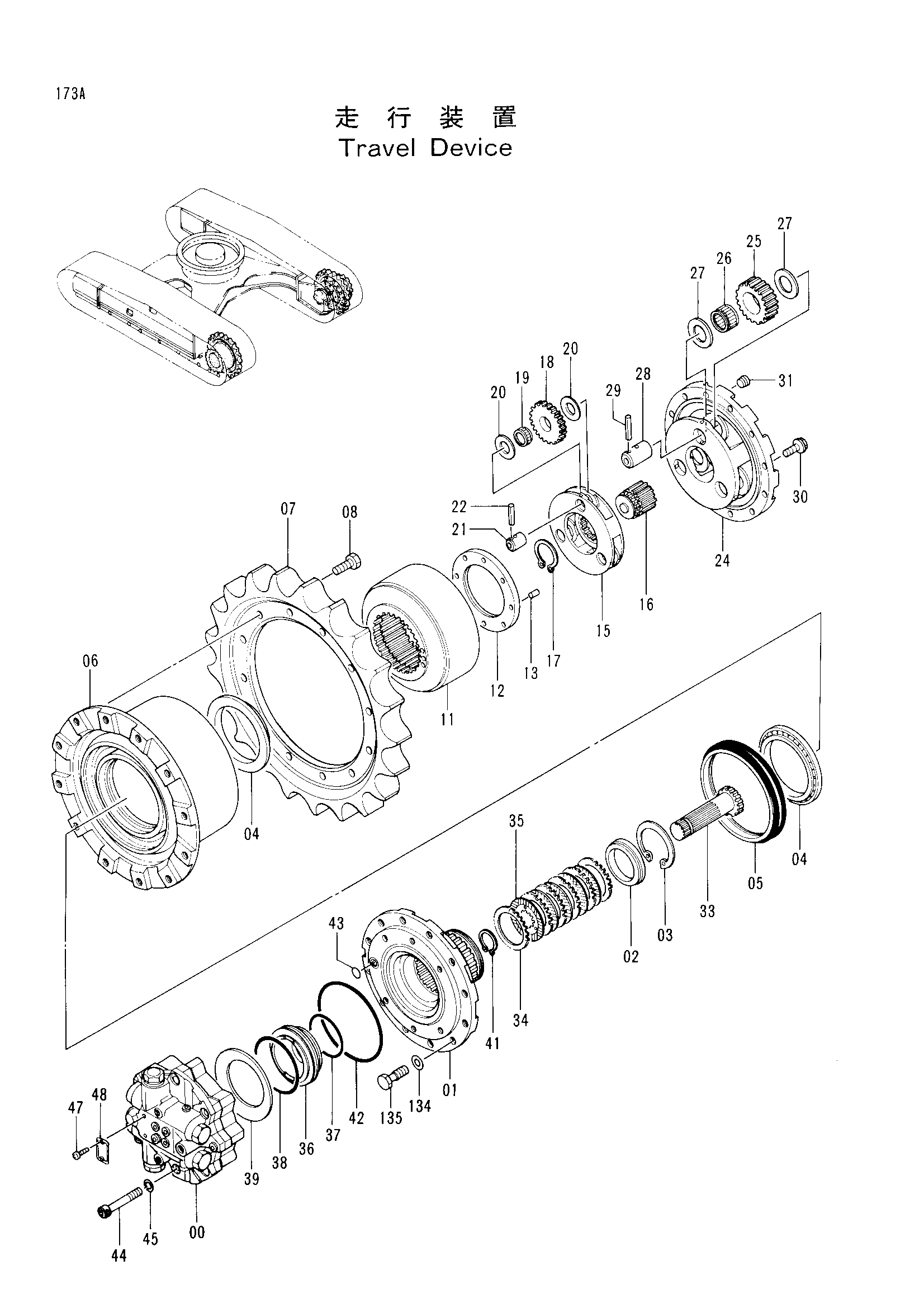 Схема Бортовой редуктор HITACHI EX60LCK-3