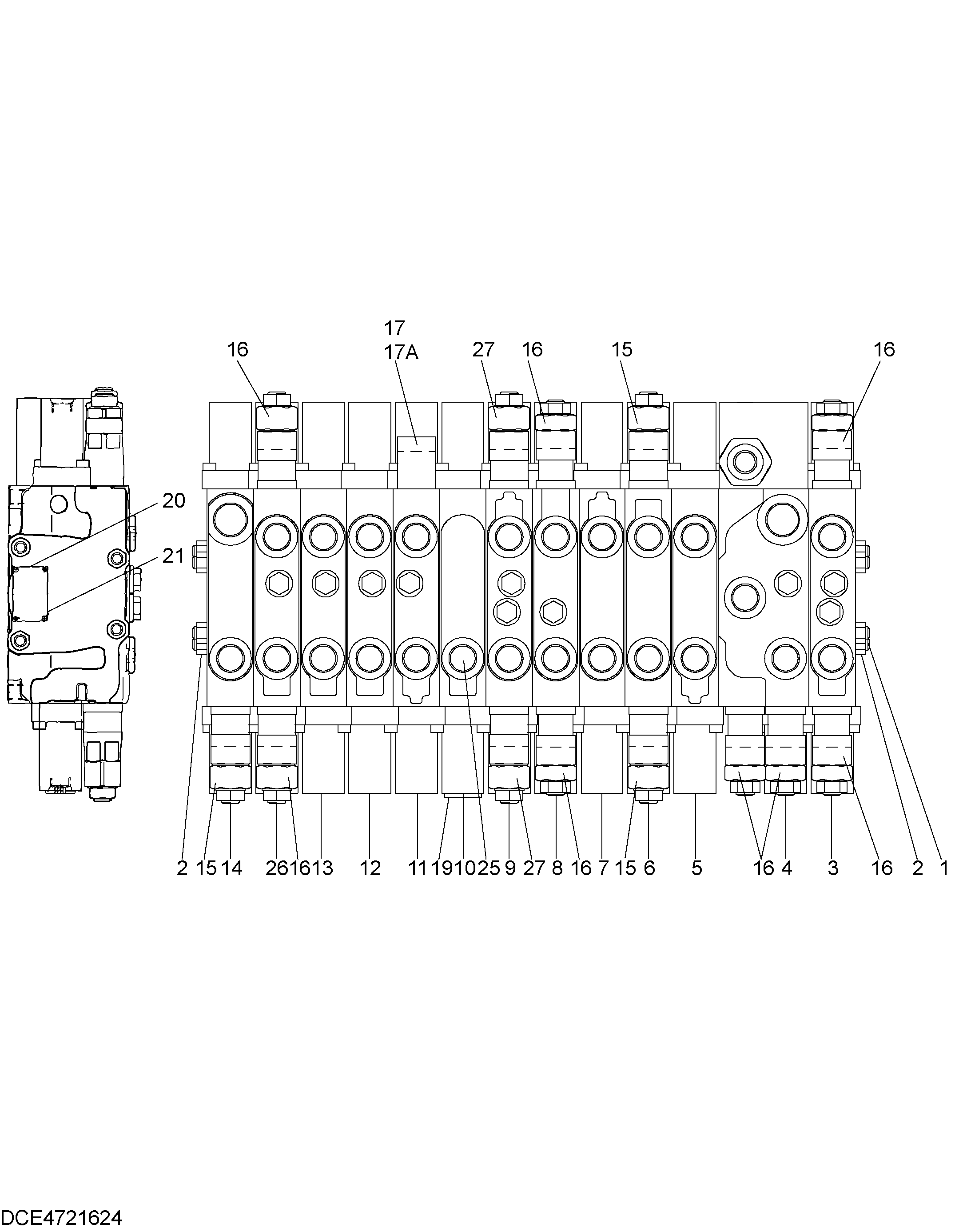 Схема Гидрораспределитель HITACHI ZX35U-3