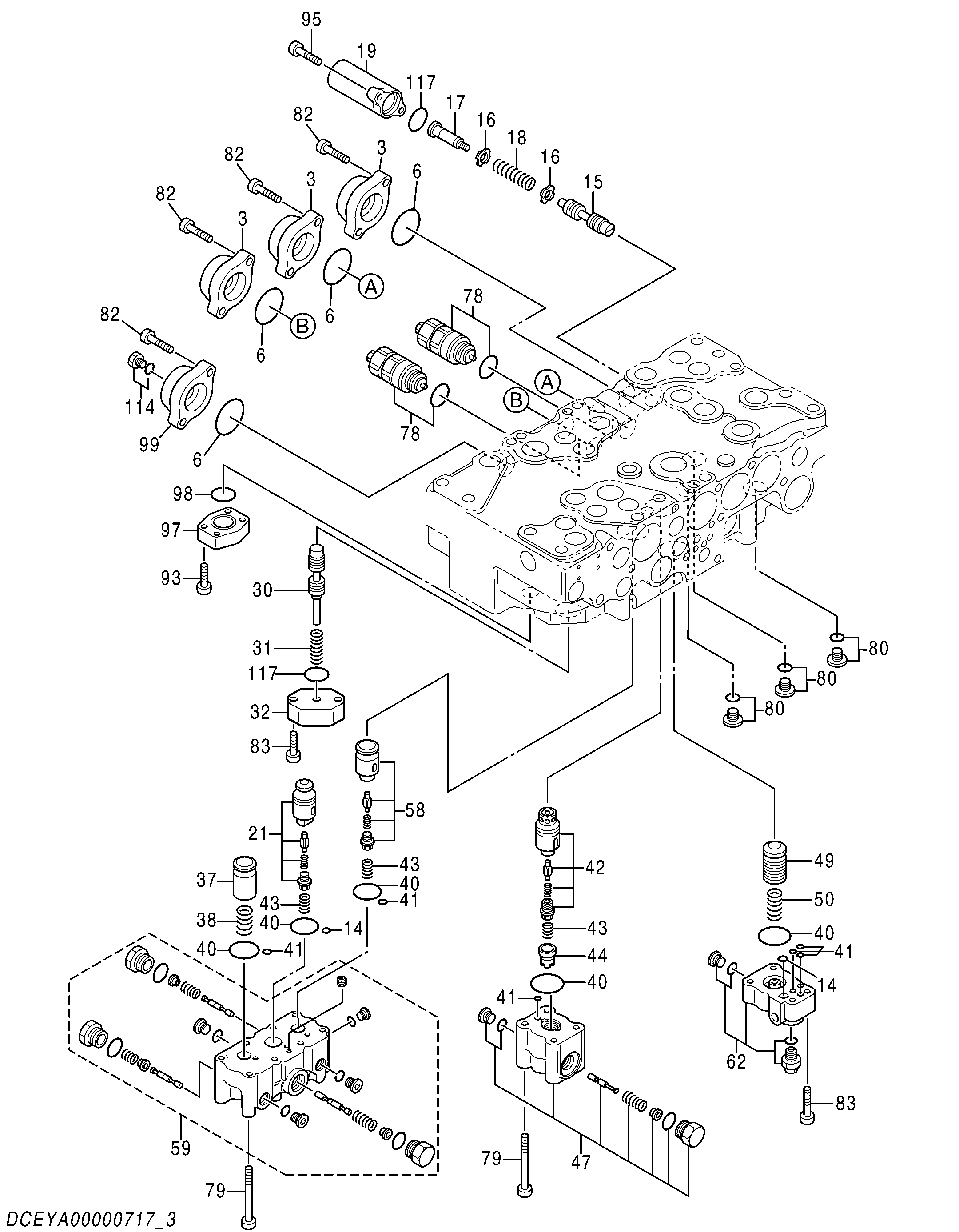 Схема Гидрораспределитель (3/5) HITACHI ZX240-5G