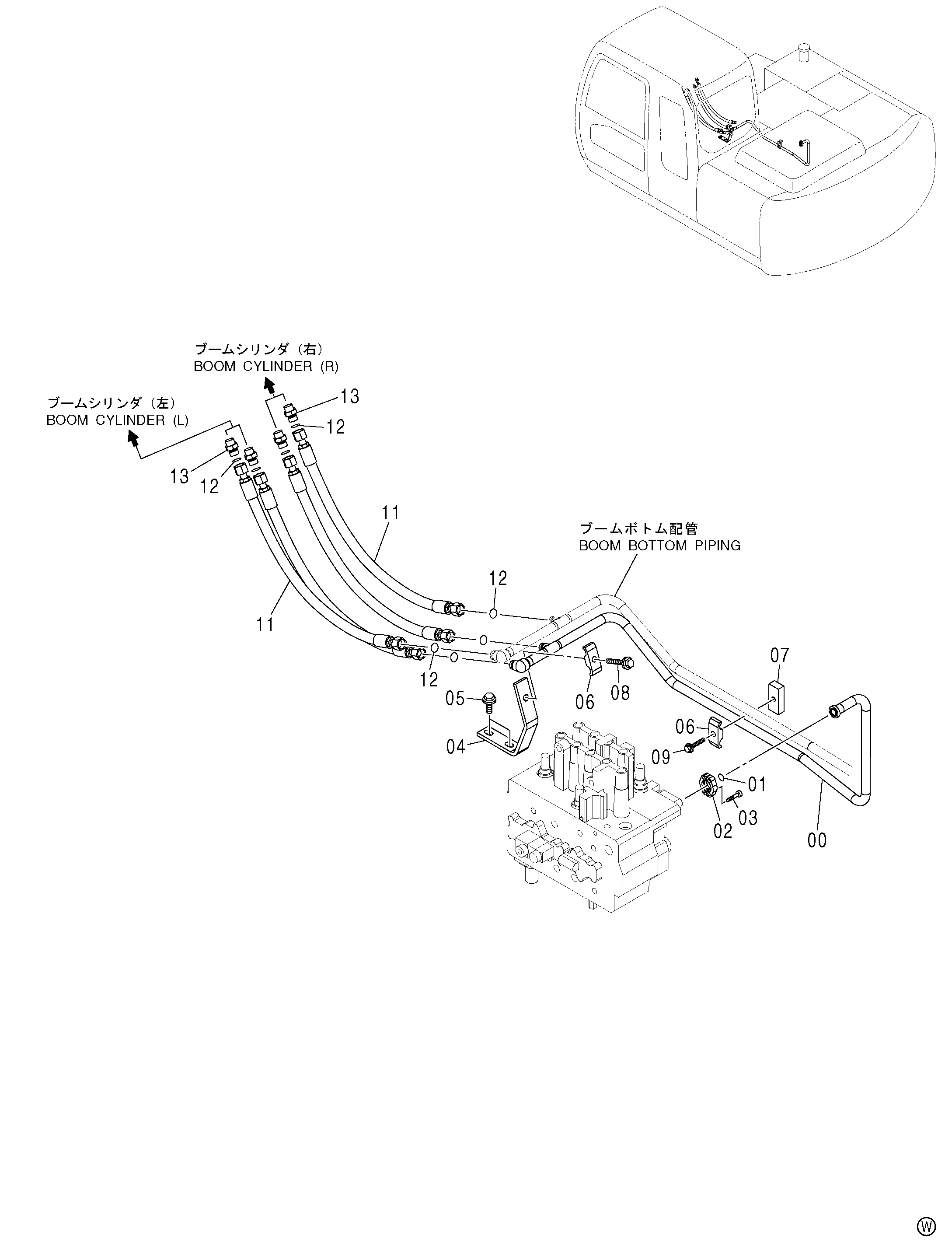 Схема Основные гидролинии (1) HITACHI ZX120