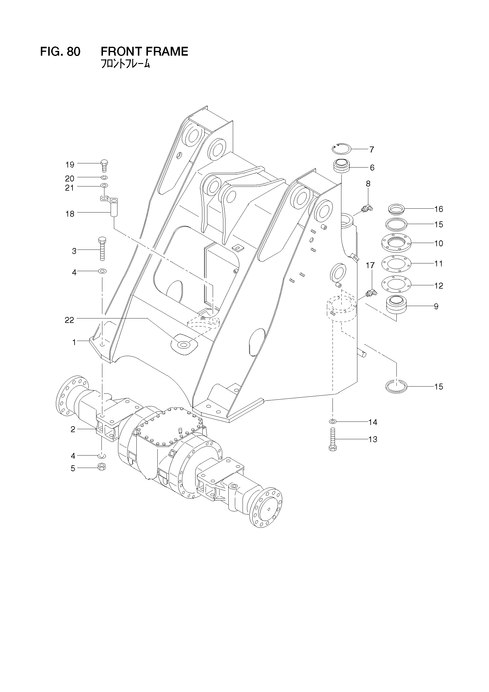 Схема Передний рама HITACHI LX110-7