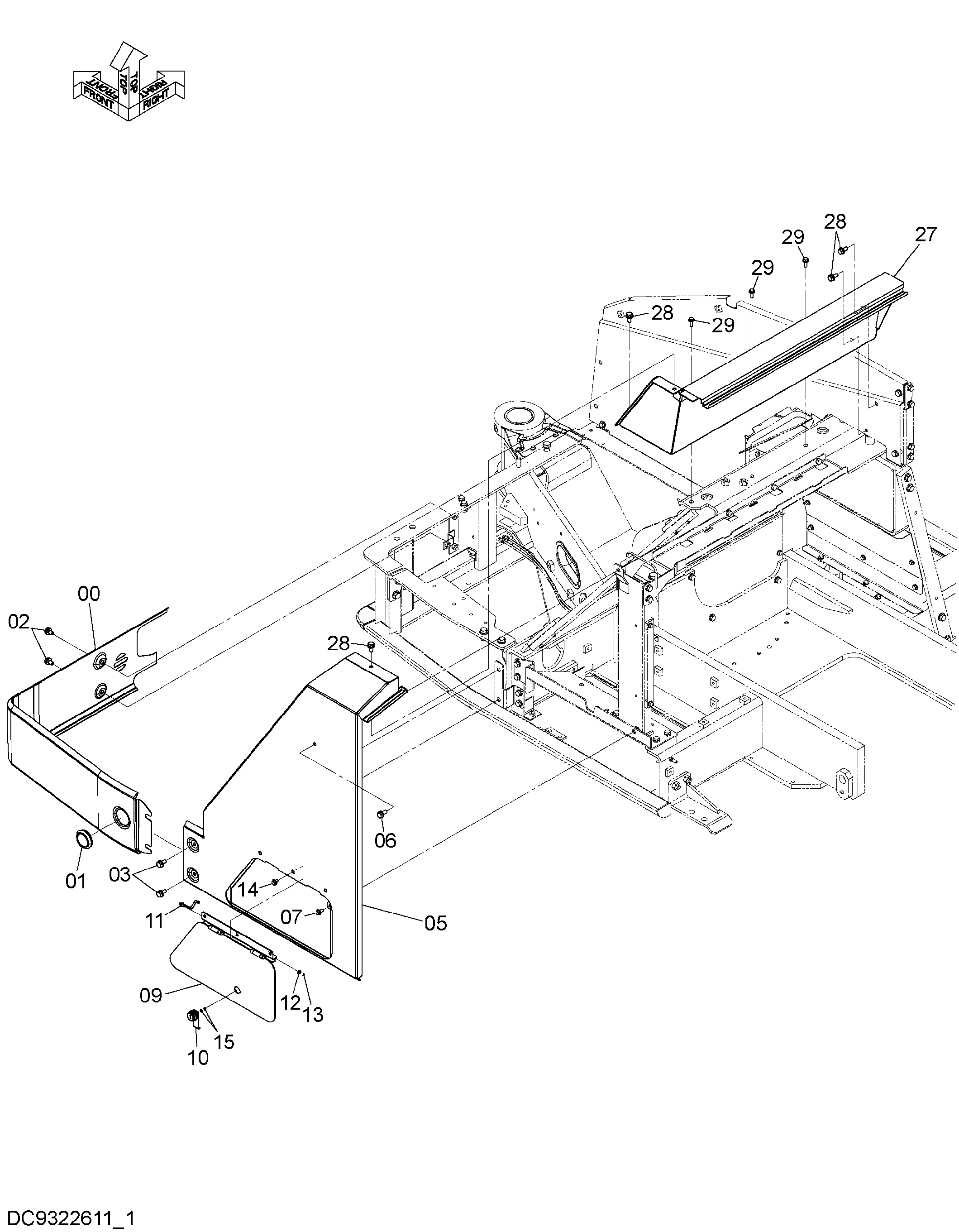 Схема Облицовка (1-1) HITACHI ZX35B