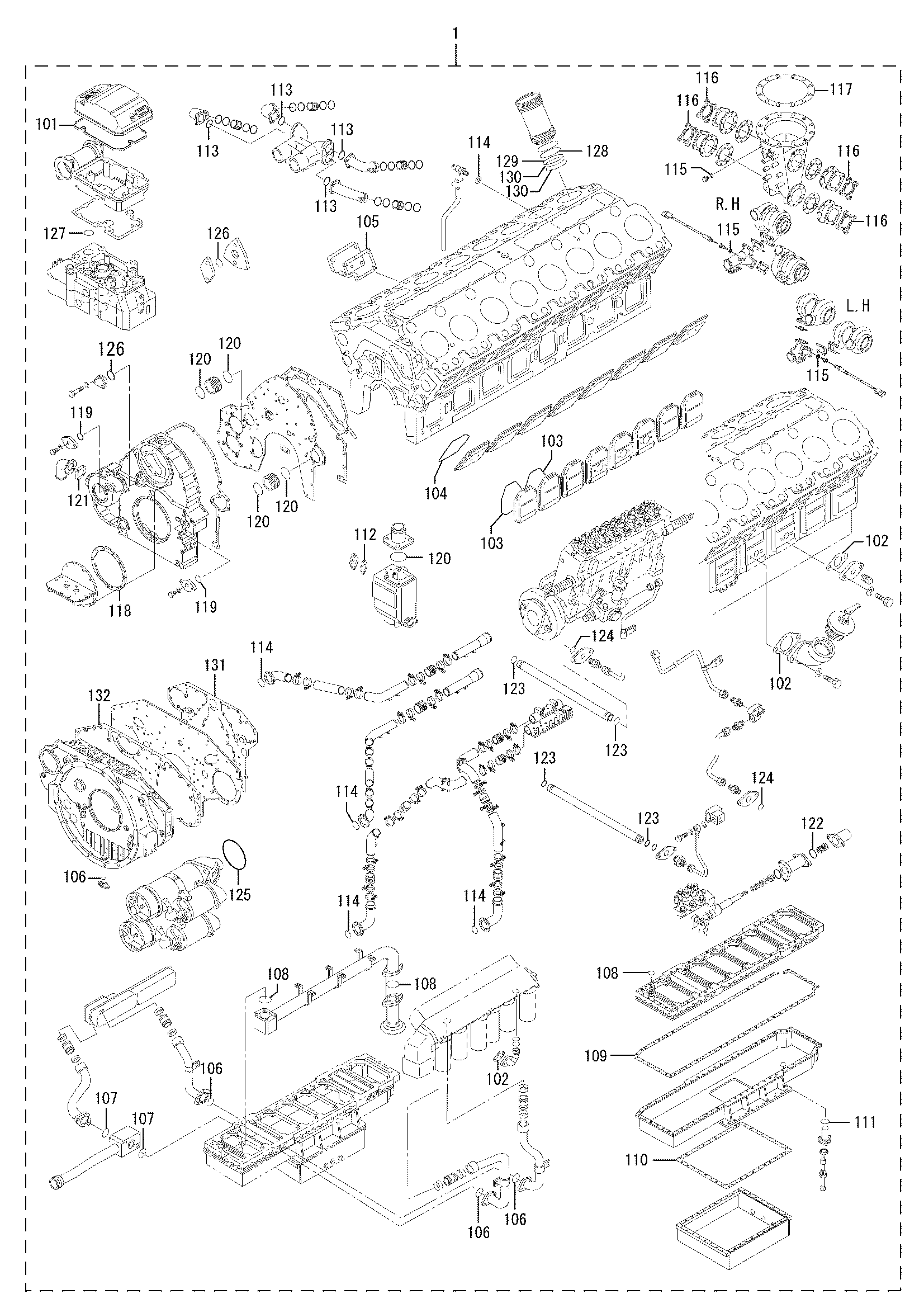 Схема Оверхаул прокладка комплект(деталь-3) HITACHI EX8000