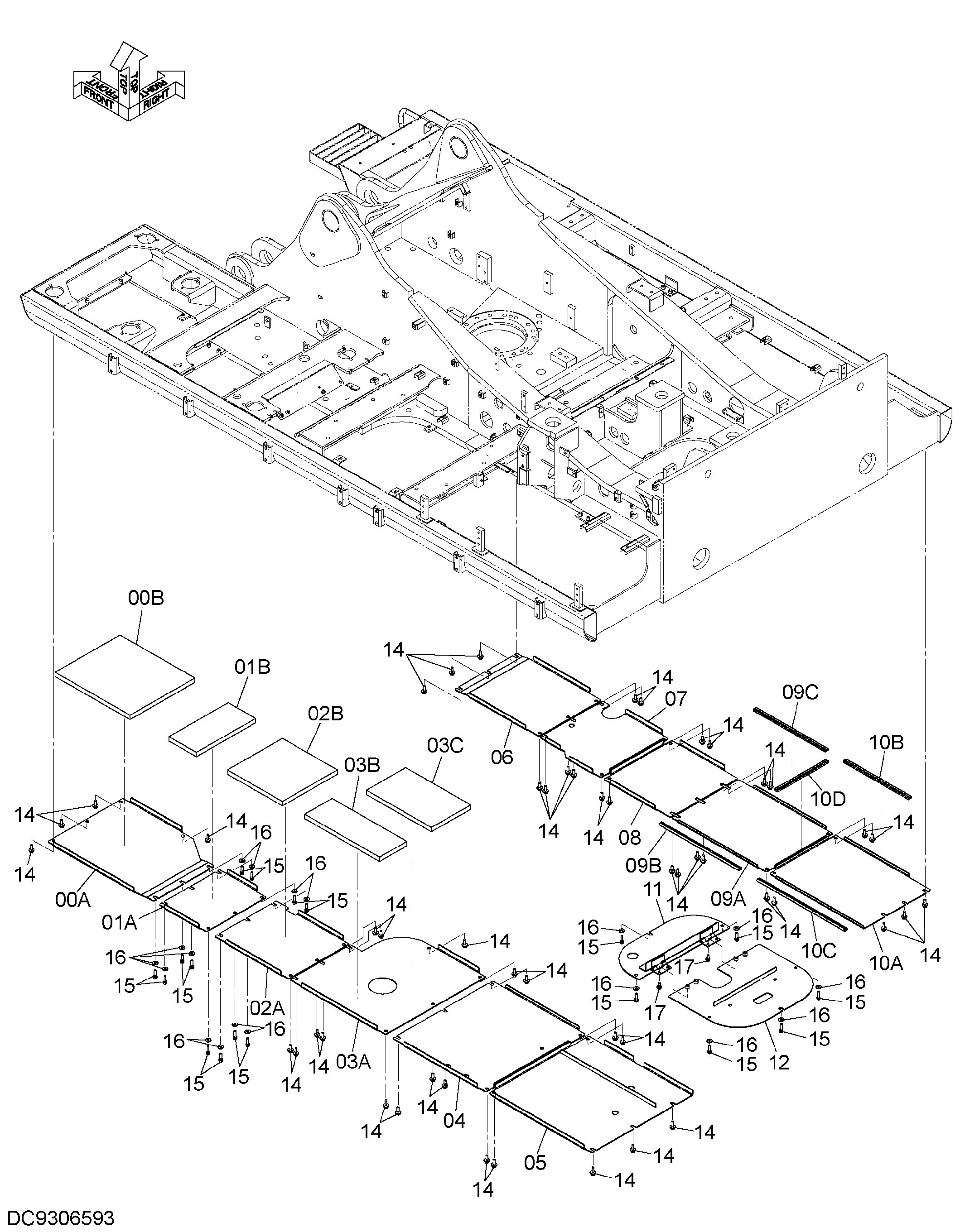 Схема Нижняя защита HITACHI ZX470LCH-5B