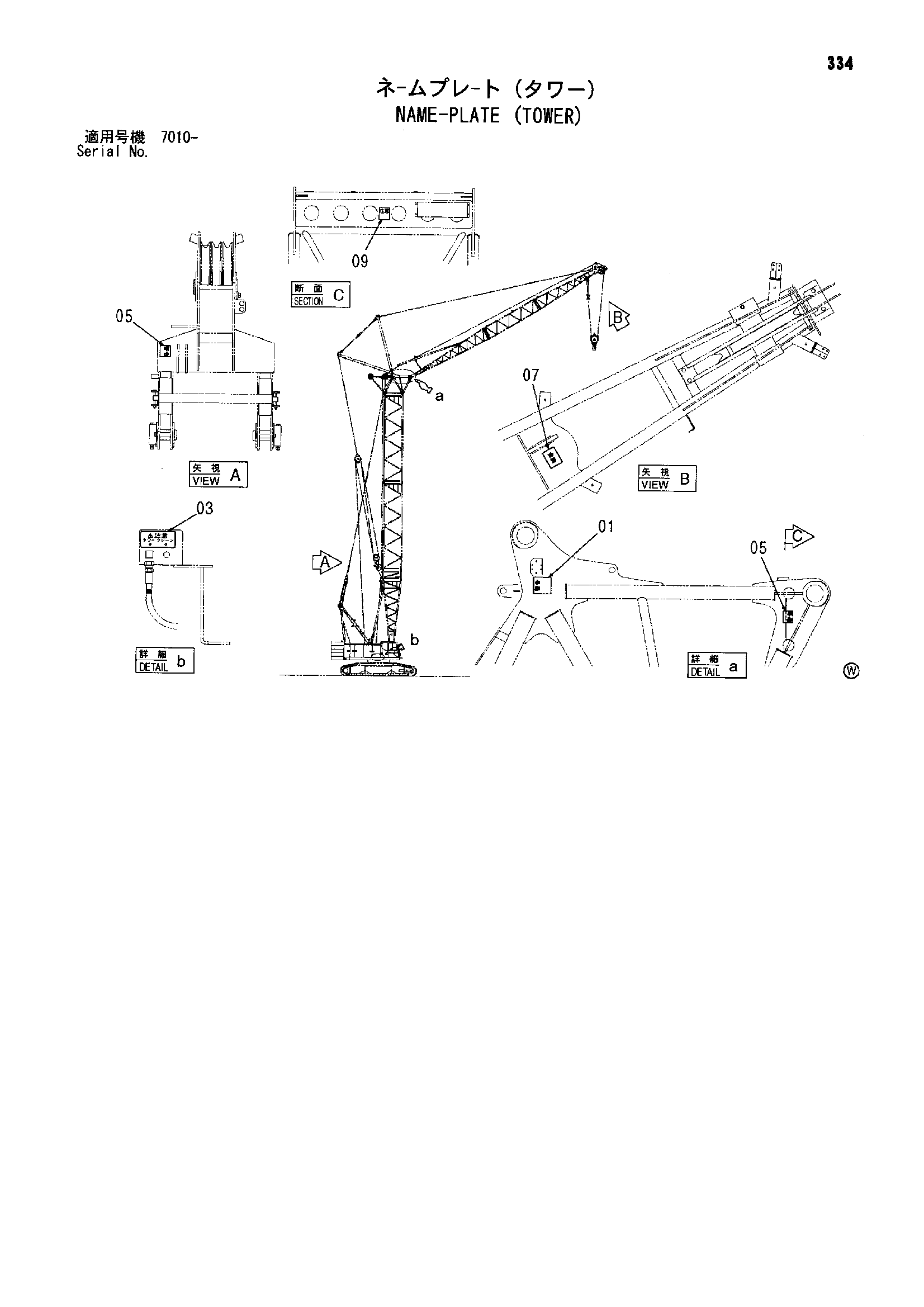 Схема Информационная табличка (башенный) HITACHI SCX1200-2