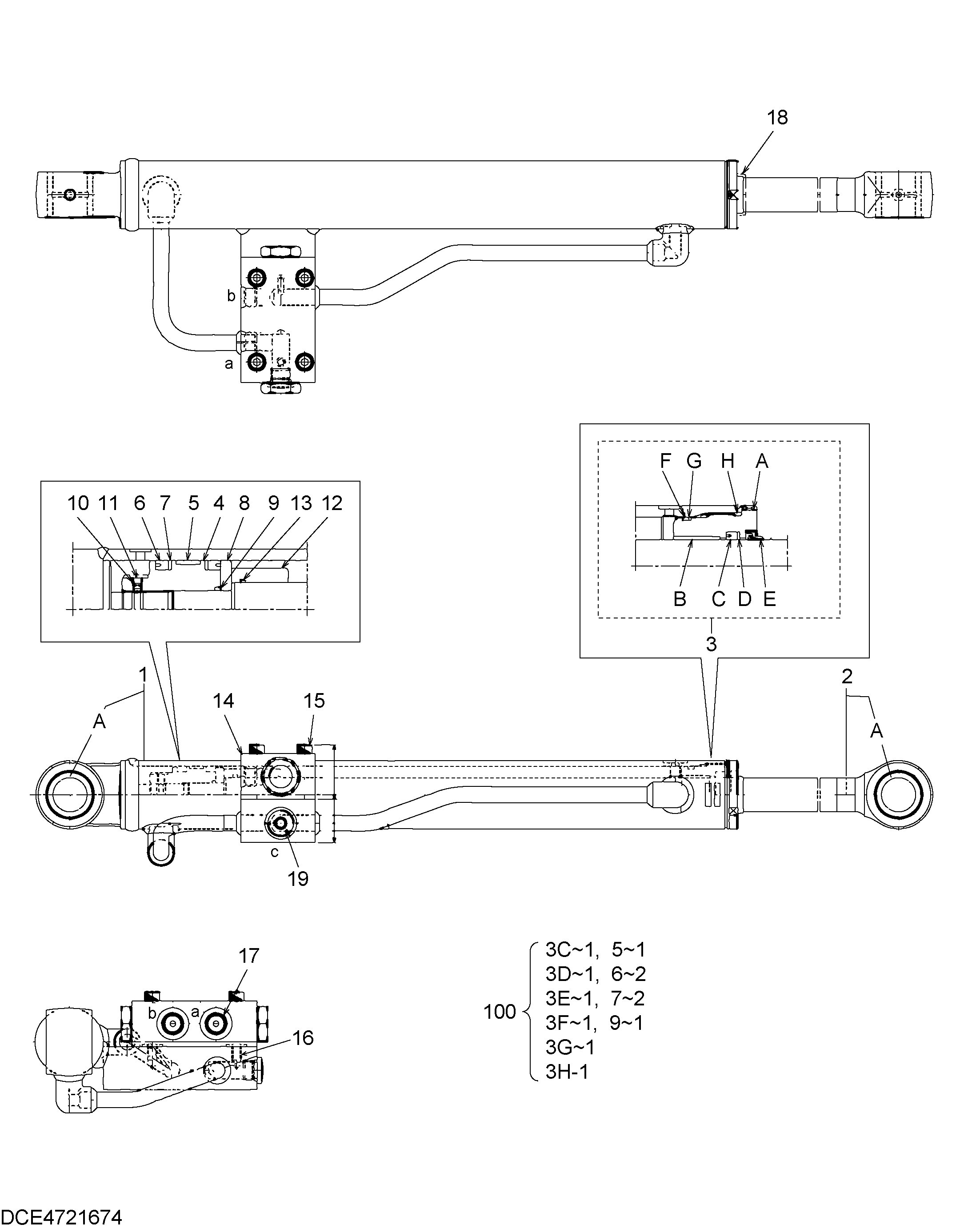 Схема Гидроцилиндр HITACHI ZX470LCH-5B