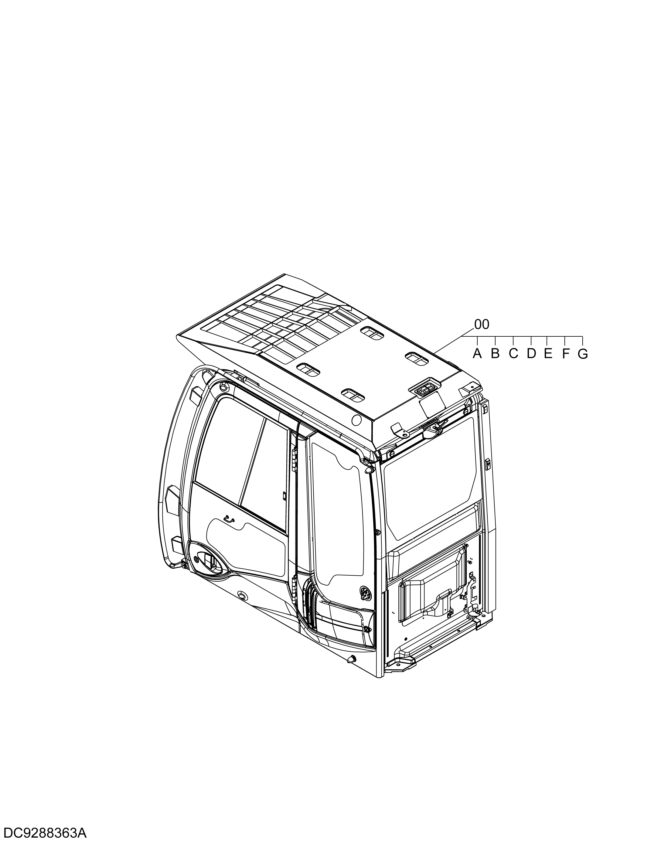Схема Кабина (для деморисхер) HITACHI ZX450-3