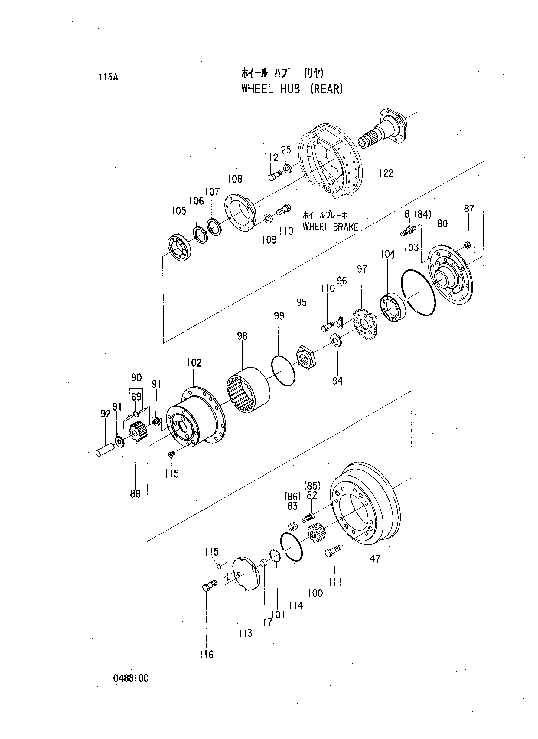 Схема Колесо HUB (задний) HITACHI EX60WD-2