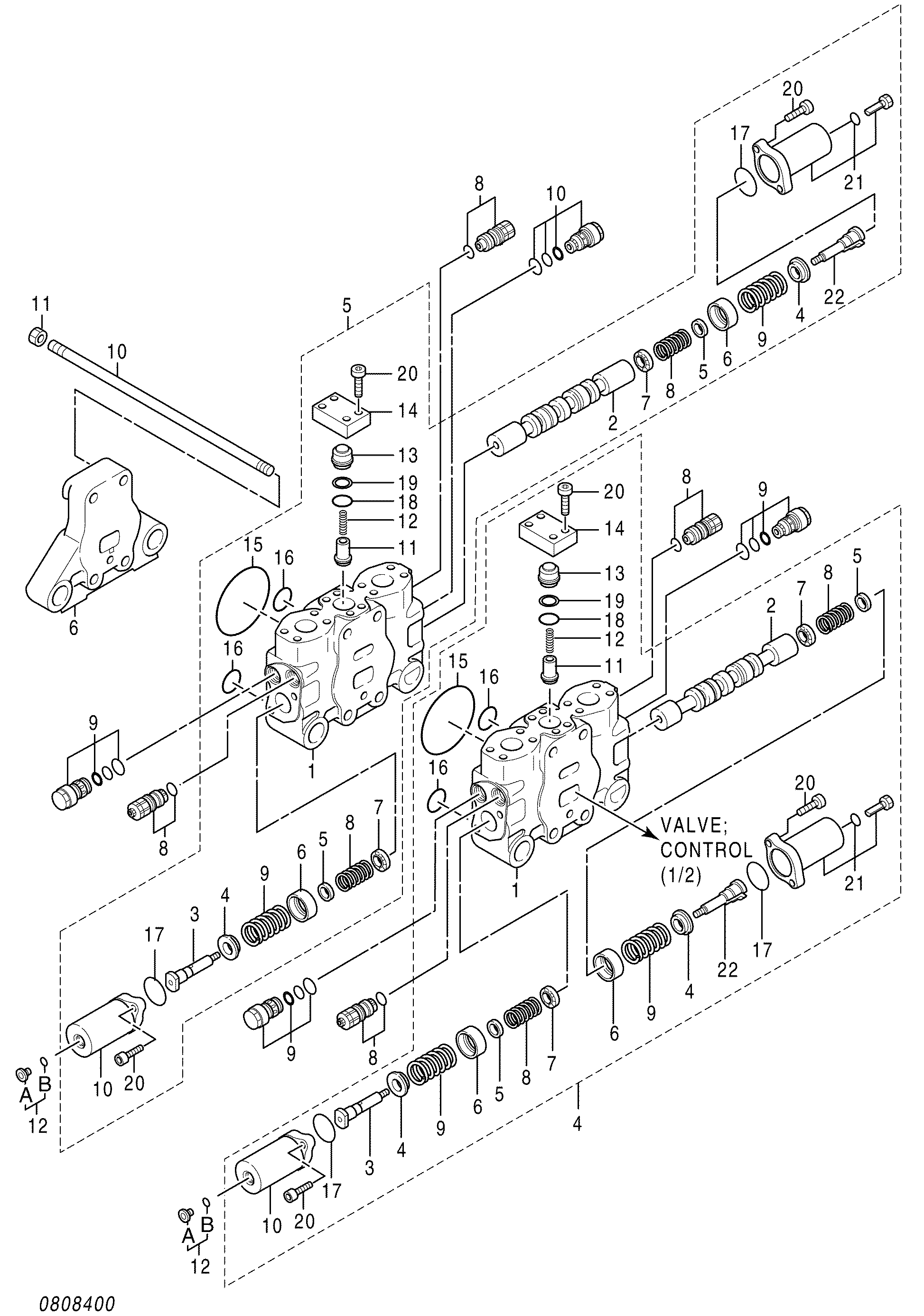 Схема Гидрораспределитель (2/2) HITACHI EX2600-6BH