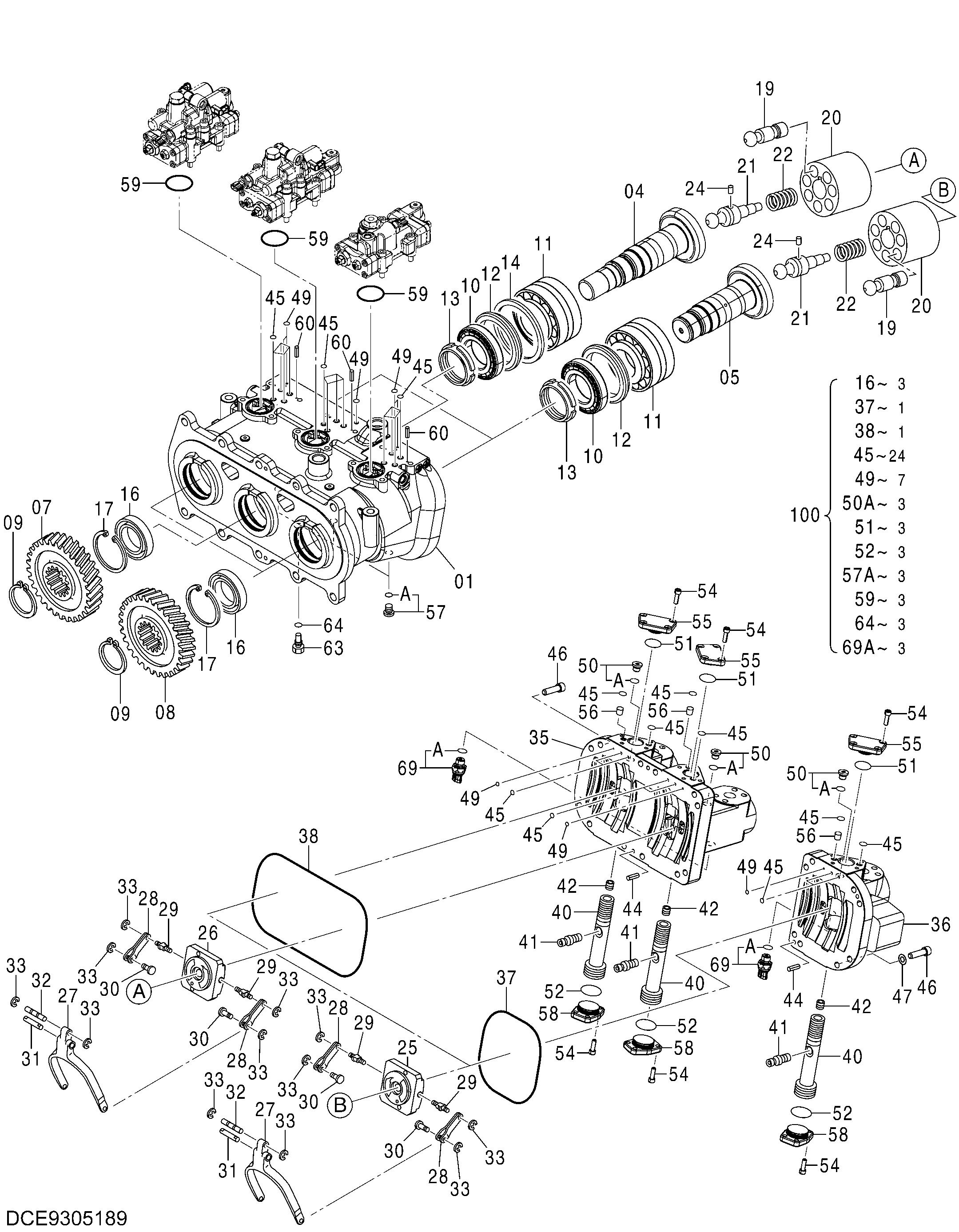 Схема Насос блок HITACHI ZX350LC-5B